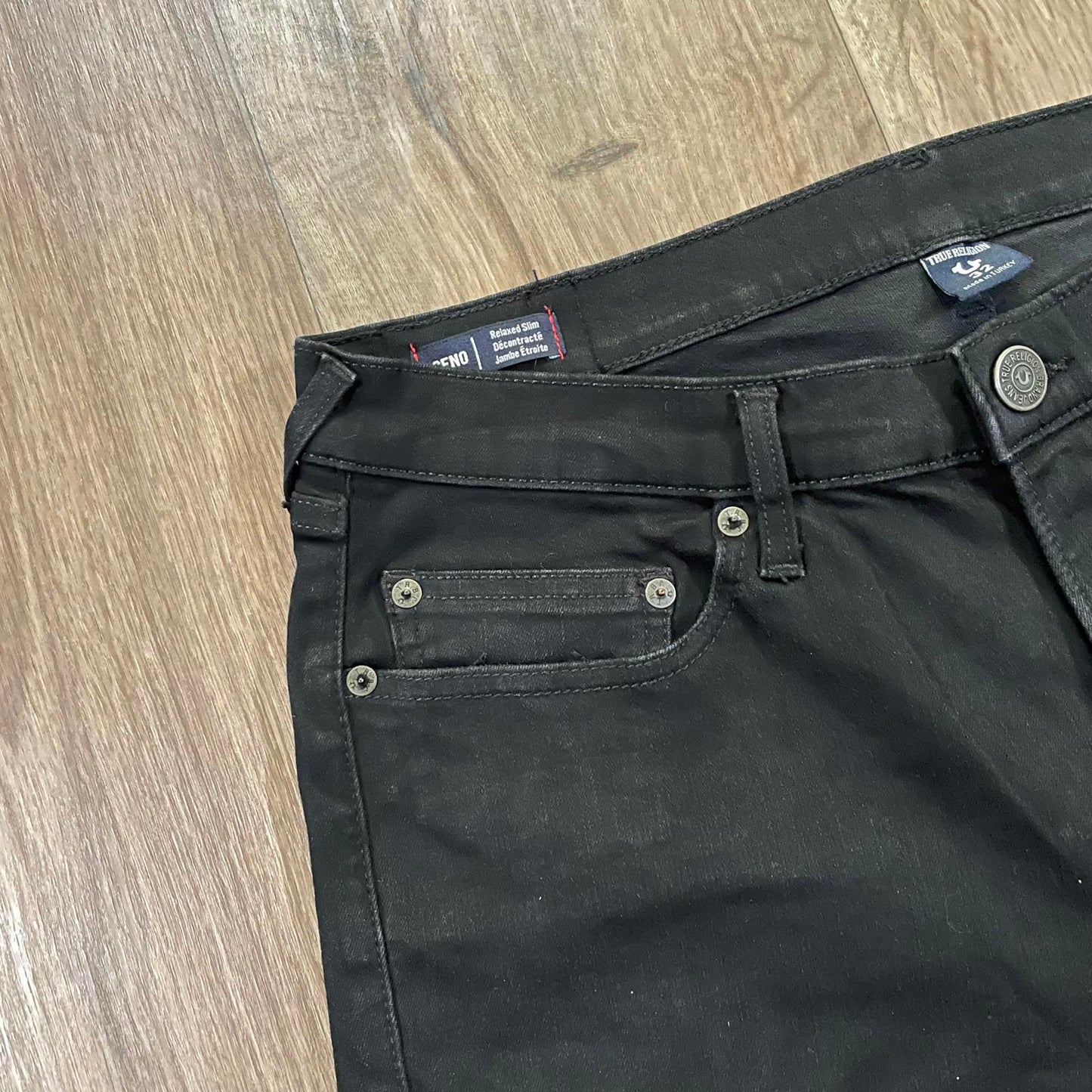 True Religion Black Slim Jeans W35 L32