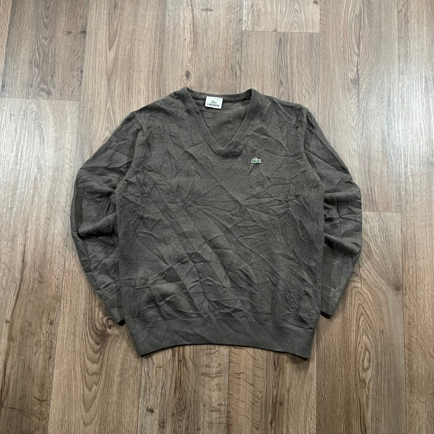 Lacoste Green V-Neck Sweater