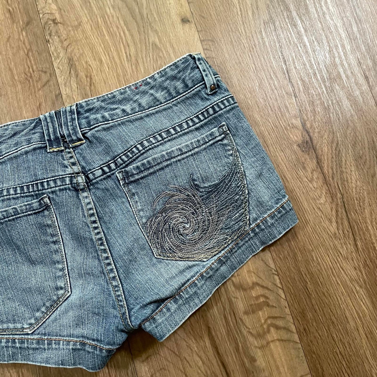 X2 Y2K Embroidered Mini Shorts W30
