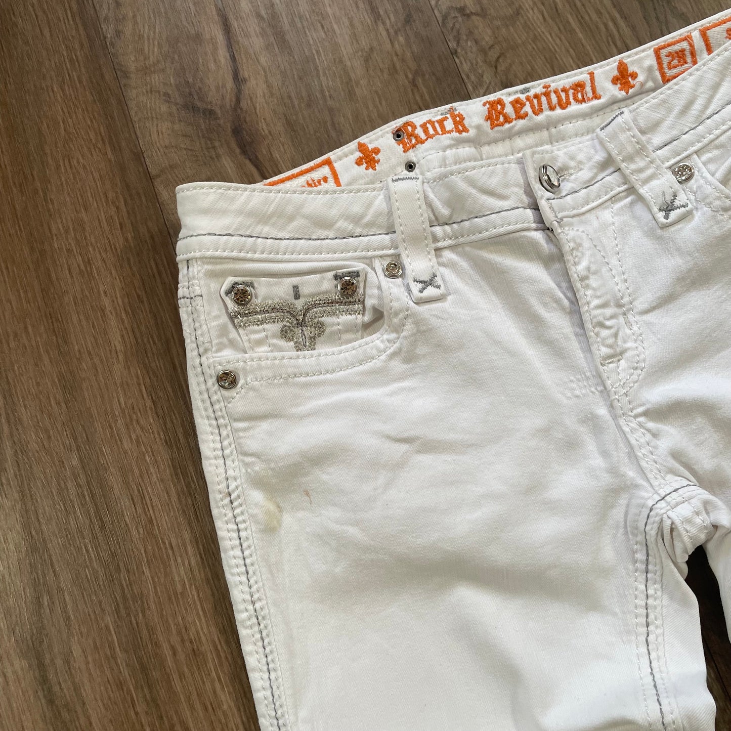 Rock Revival White Straight Leg Jeans