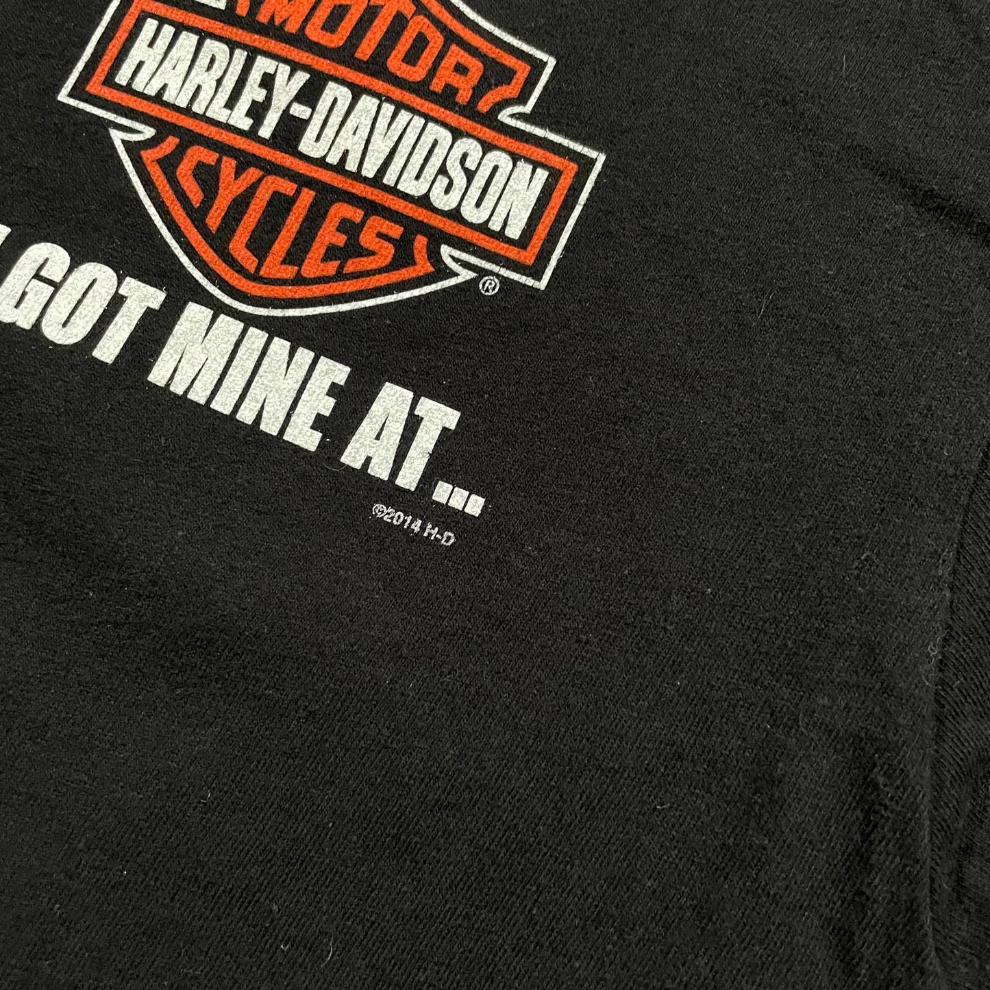 Vintage 2014 Harley Davidson "I Got Mine" Print T-Shirt