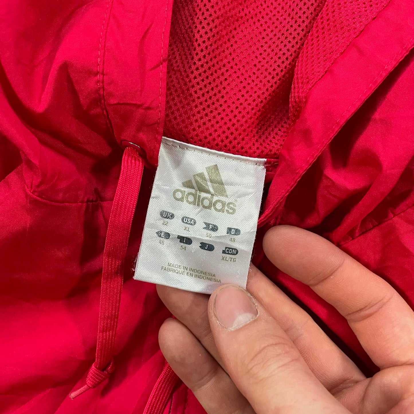 Adidas Red Hooded Track Jacket