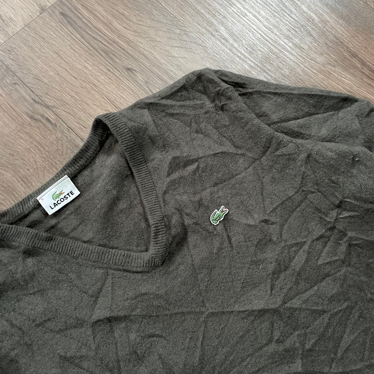 Lacoste Green V-Neck Sweater