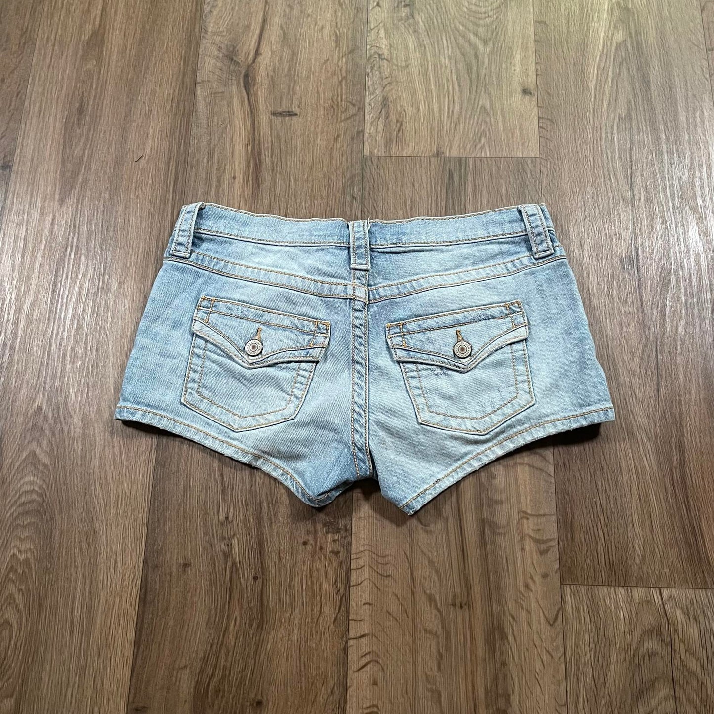 Y2K Low Waisted Blue Micro Denim Shorts