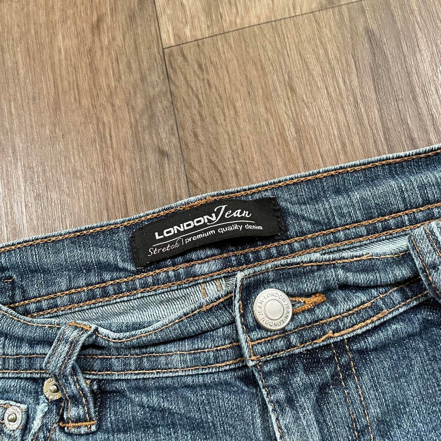 London Jeans Y2K Low Waisted Mini Denim Shorts