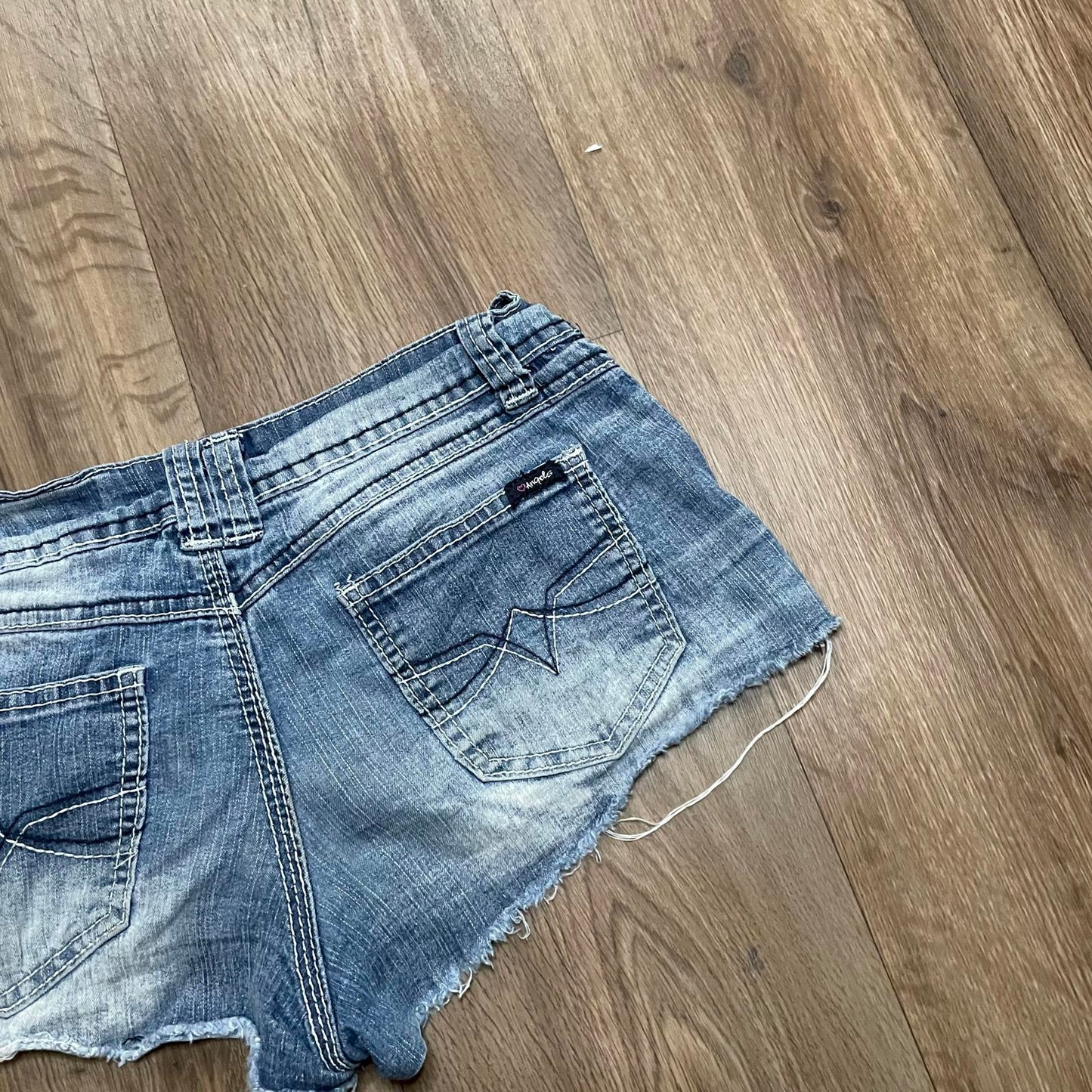 Angels Studded Micro Denim Shorts W28