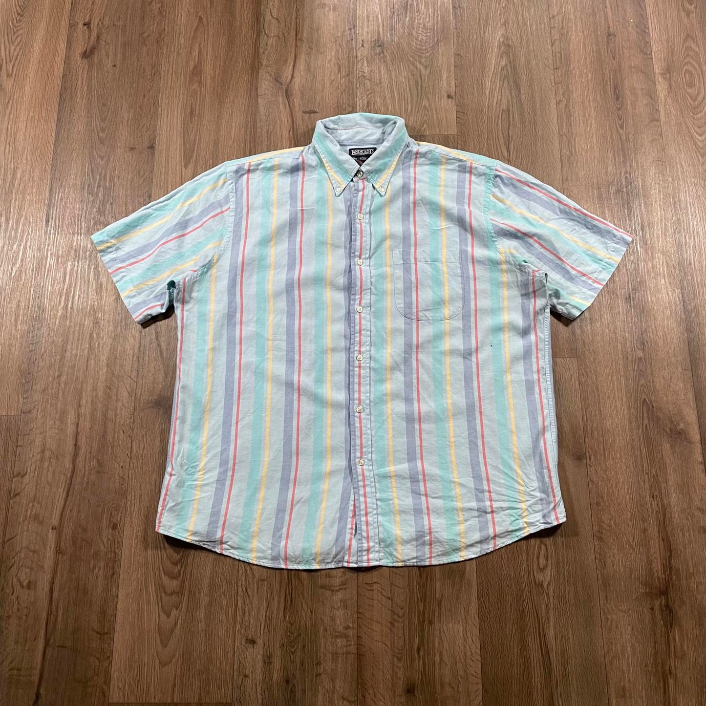 Lands’ End Multi-Colour Striped Button-Up Shirt