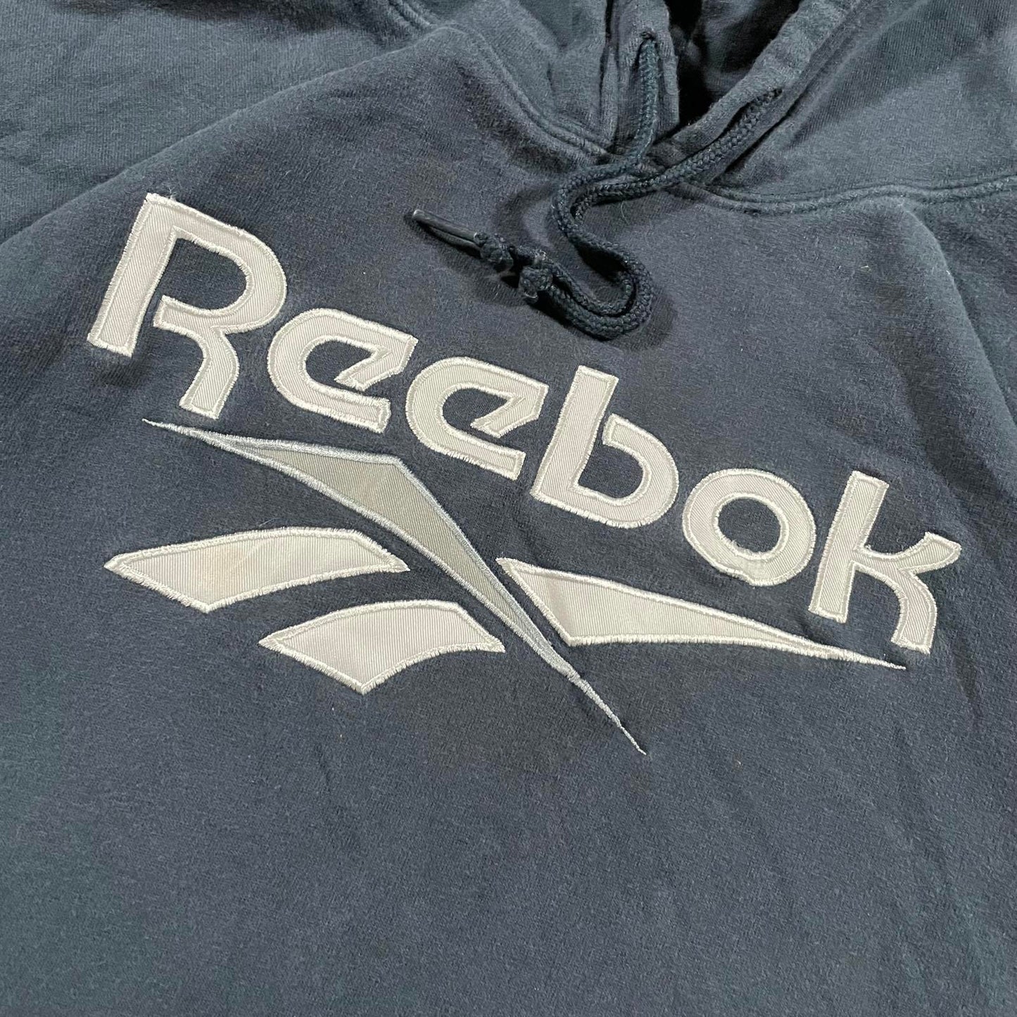 Vintage Reebok Blue Embroidered Hoodie XXL