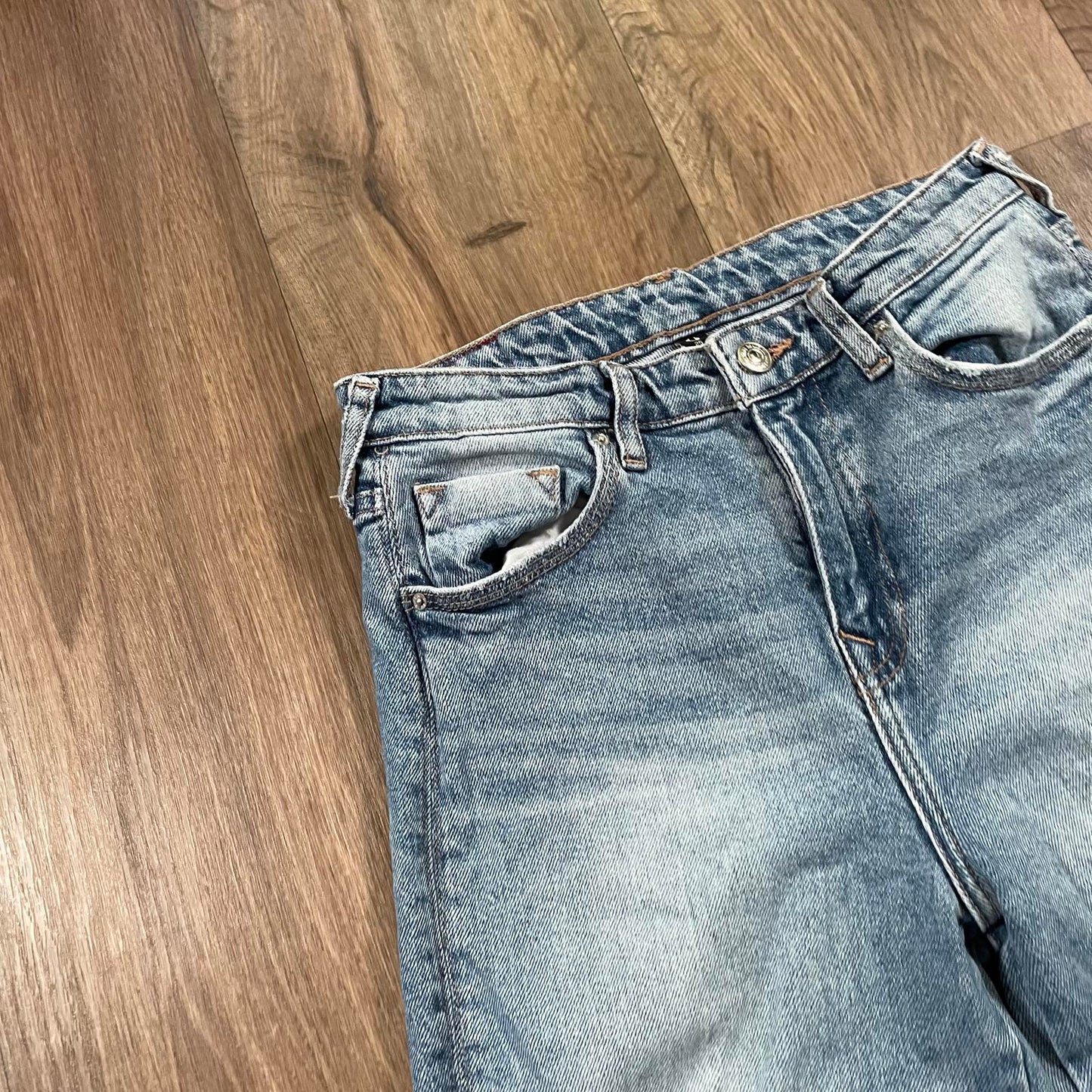 True Religion Straight Leg Ripped Knee Jeans