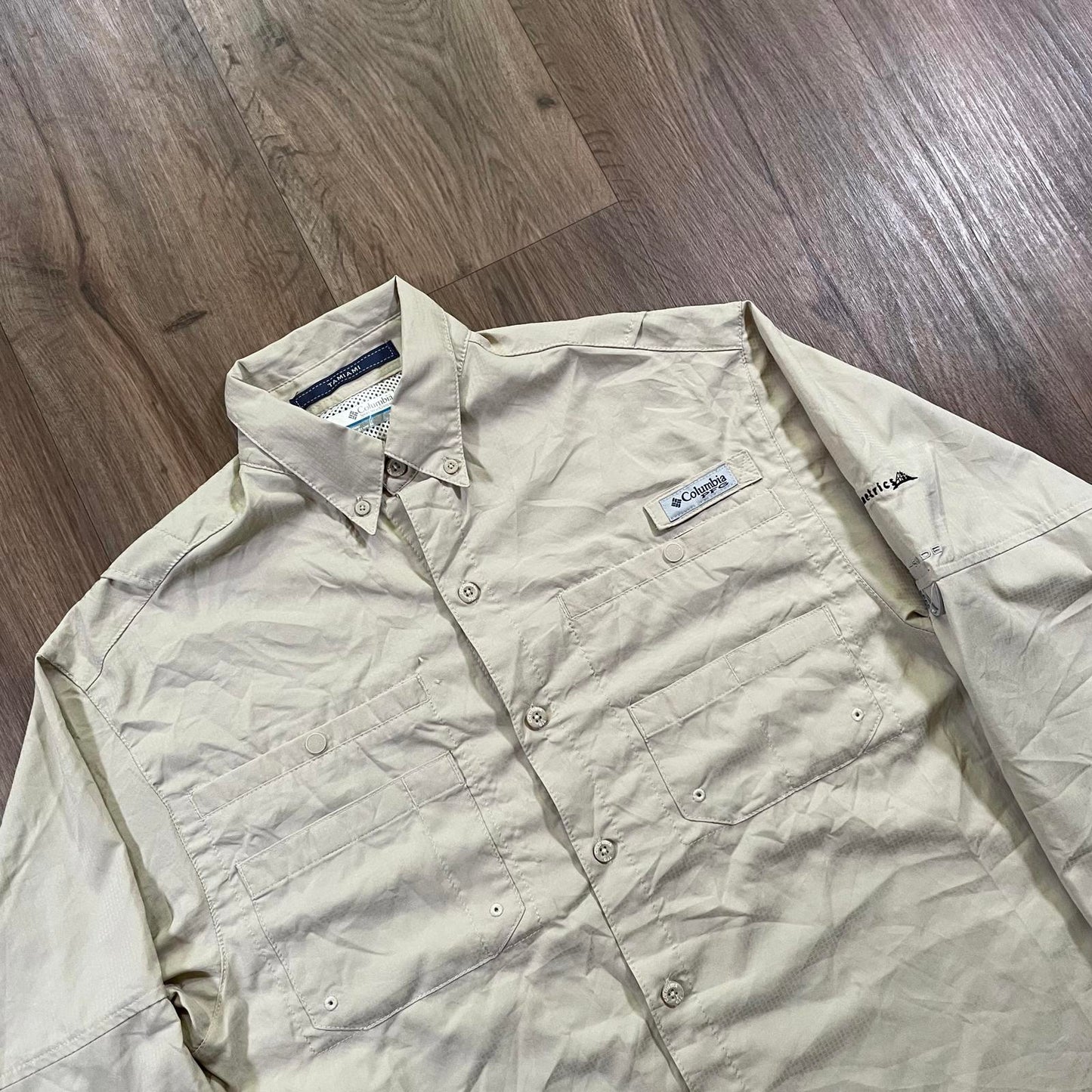 Vintage Columbia PFG Long Sleeve Shirt Beige
