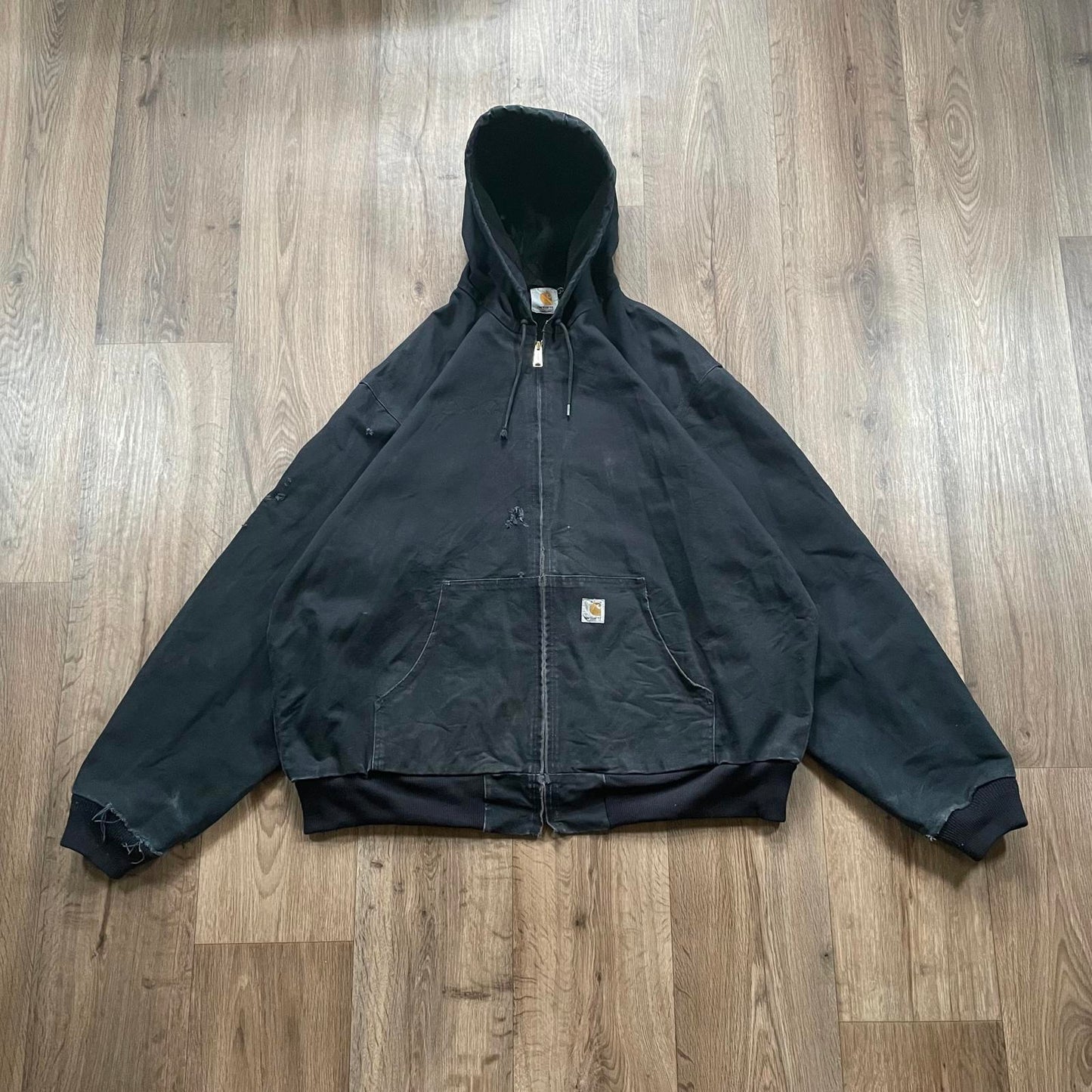 Carhartt Black Active Jacket Distressed Mesh Lined