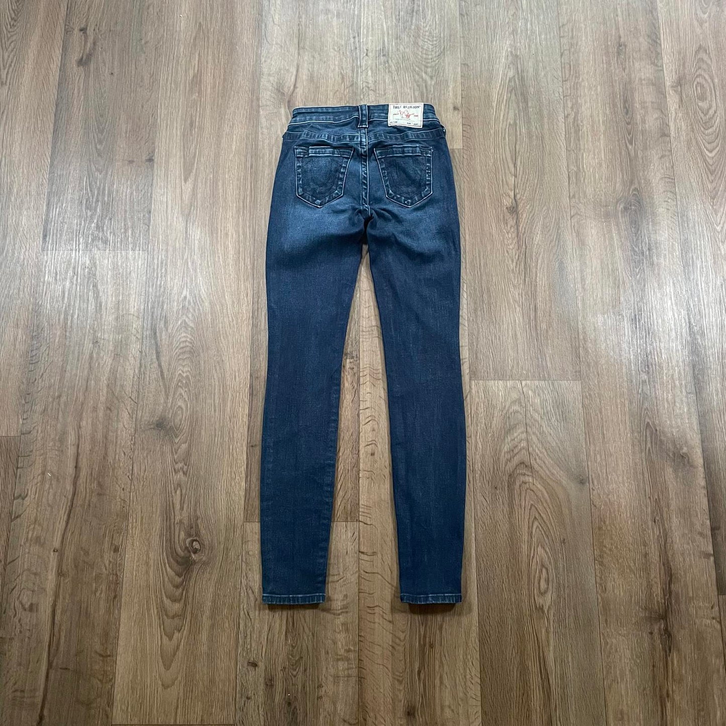 True Religion Blue Mid Rise Skinny Jeans W24 L28
