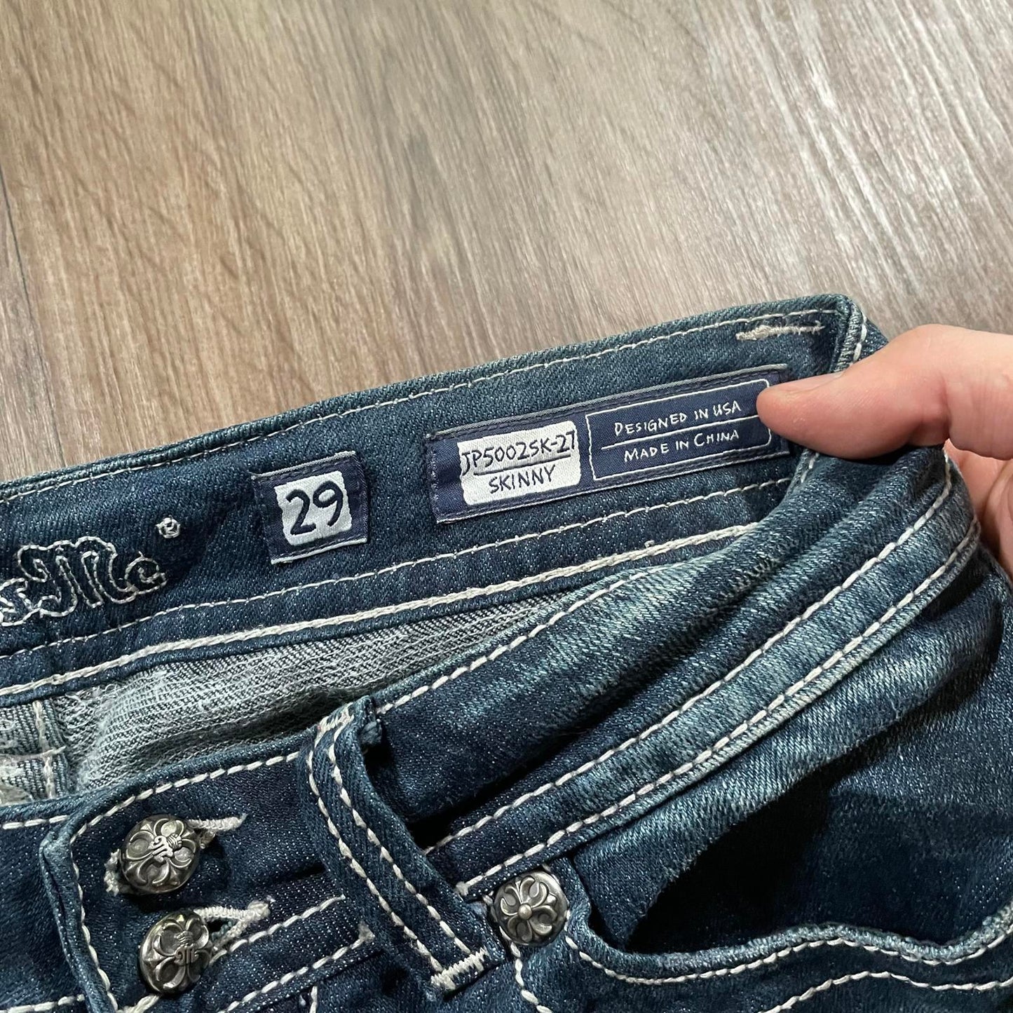 Miss Me Dark Gemstone Skinny Jean