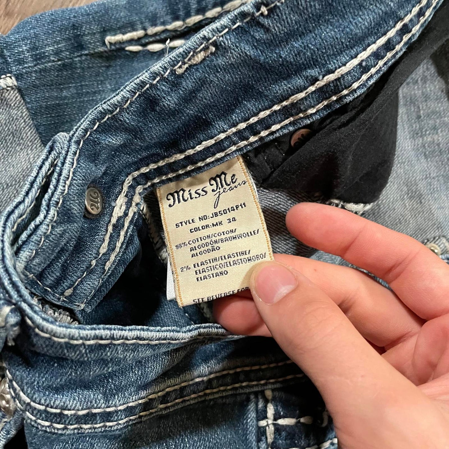 Miss Me Y2K Low Waisted Embellished Denim Shorts