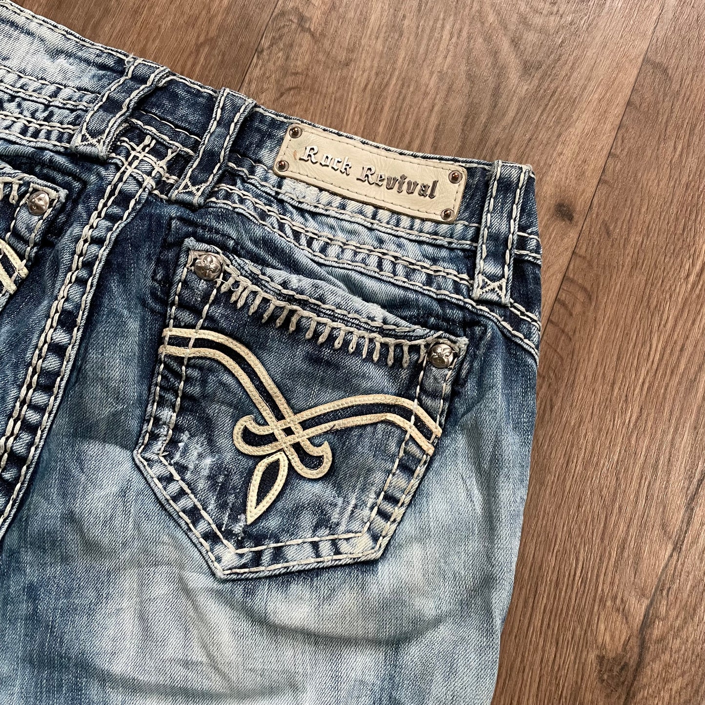 Rock Revival Acid Wash Boot Cut Jeans