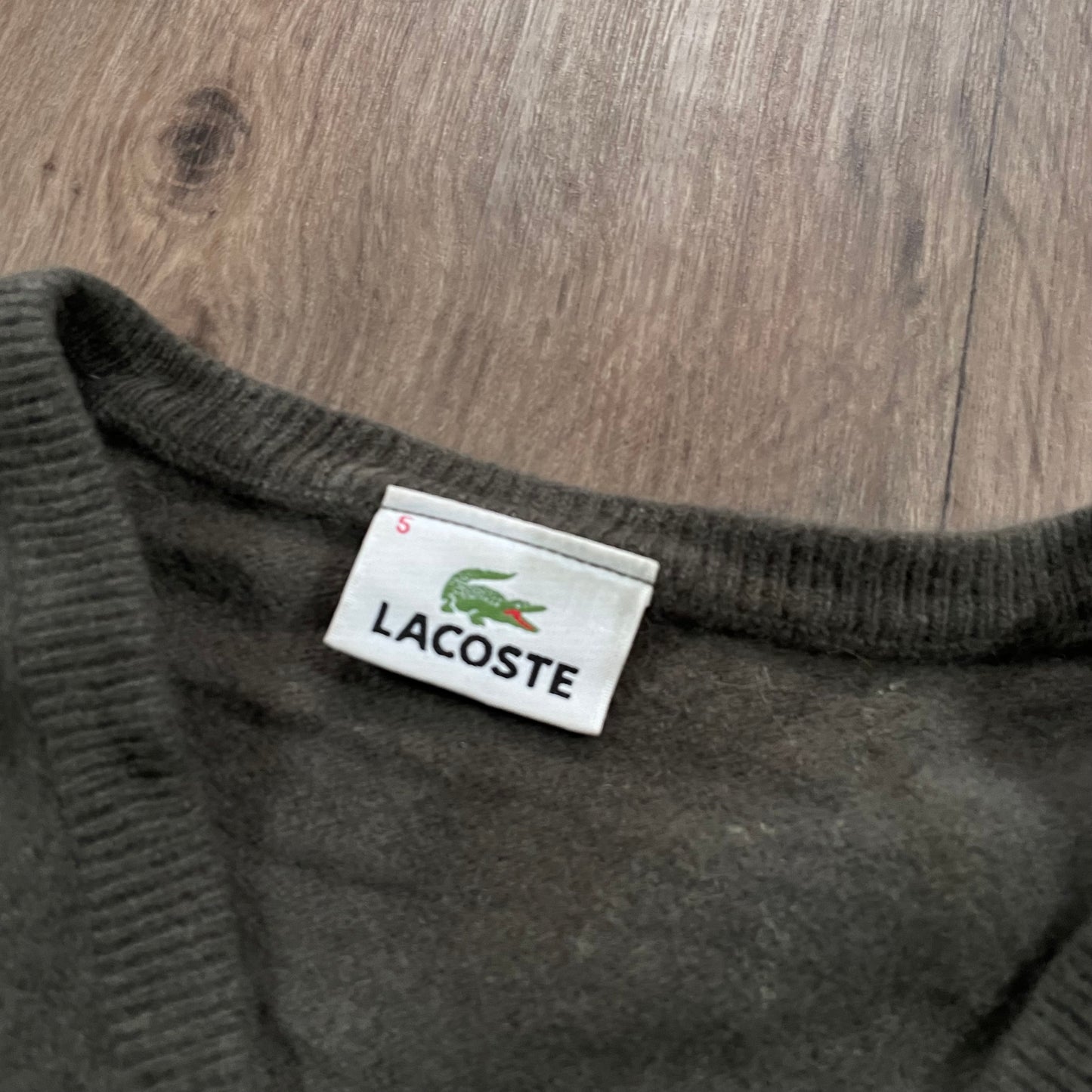 Lacoste Green V-Neck Sweater