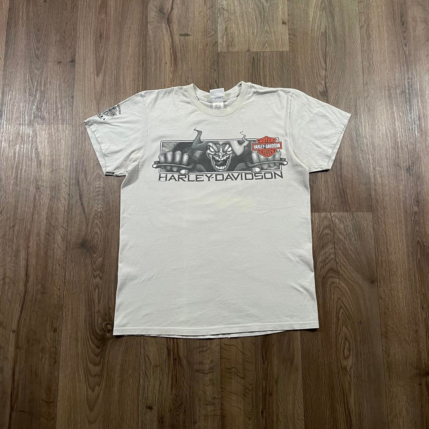 Vintage 2012 Harley Davidson Clown Print T-Shirt Florida