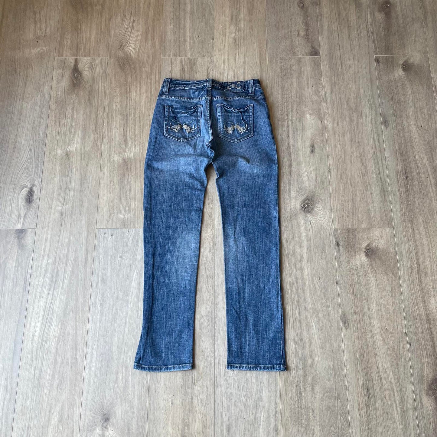 Zabione Denver Embroidered Y2K Style Straight Jeans W27 L30