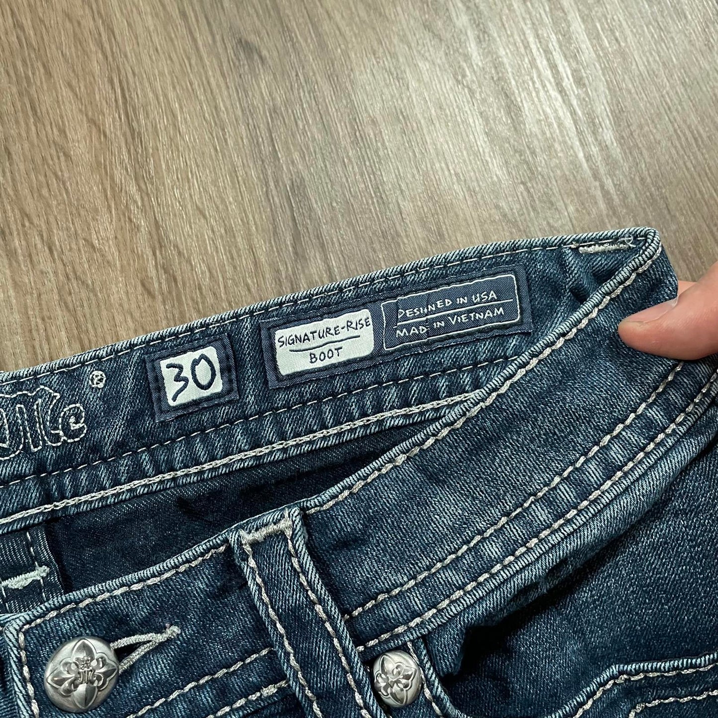 Miss Me Colour Gem Boot Cut Jeans