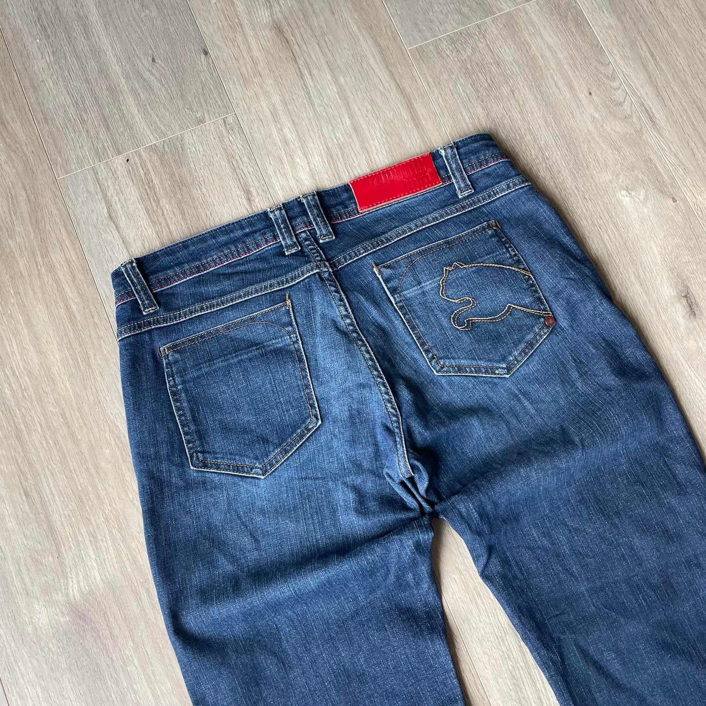 Vintage Puma Embroidered Dark Wash Jeans