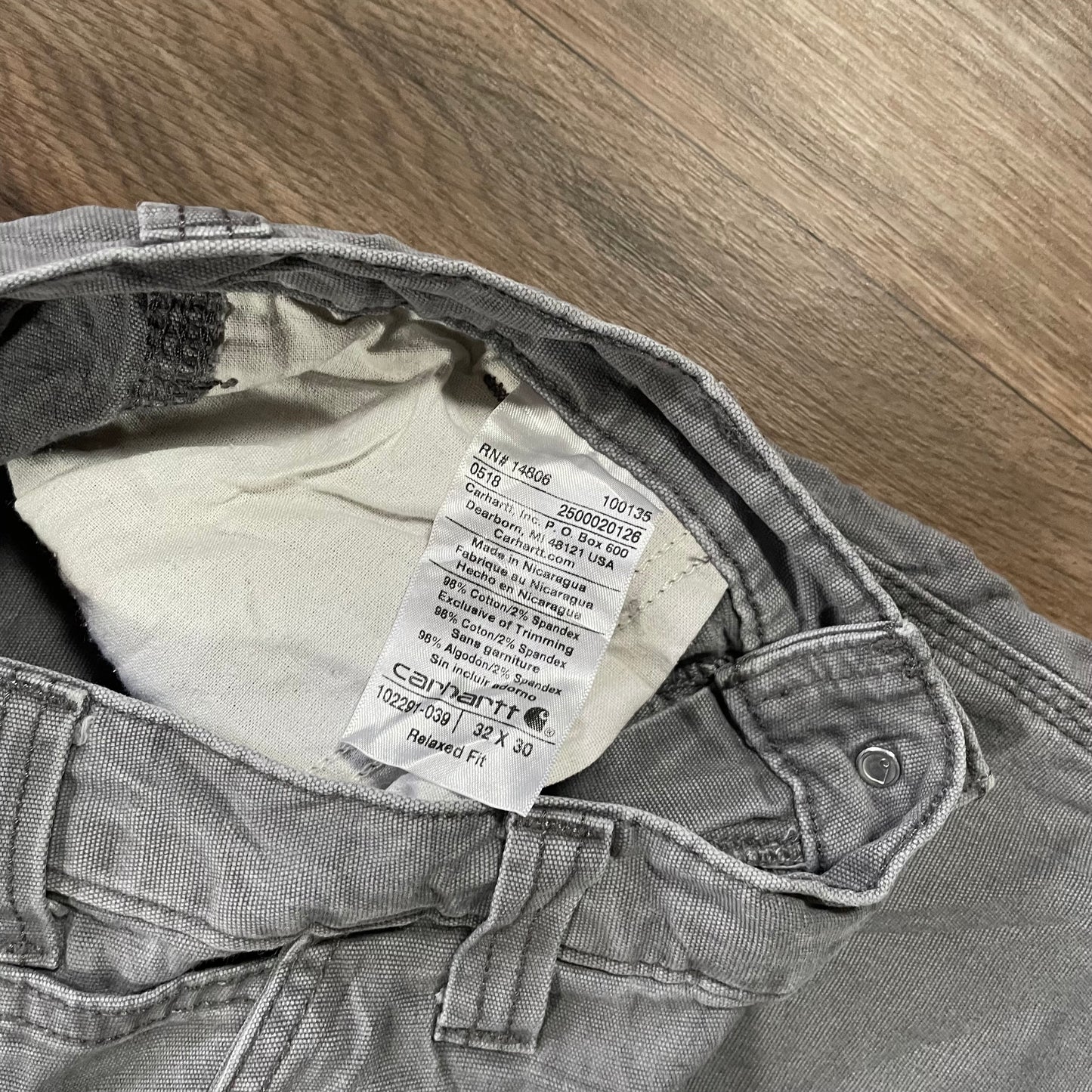 Carhartt Grey Carpenter Trousers W32 L30