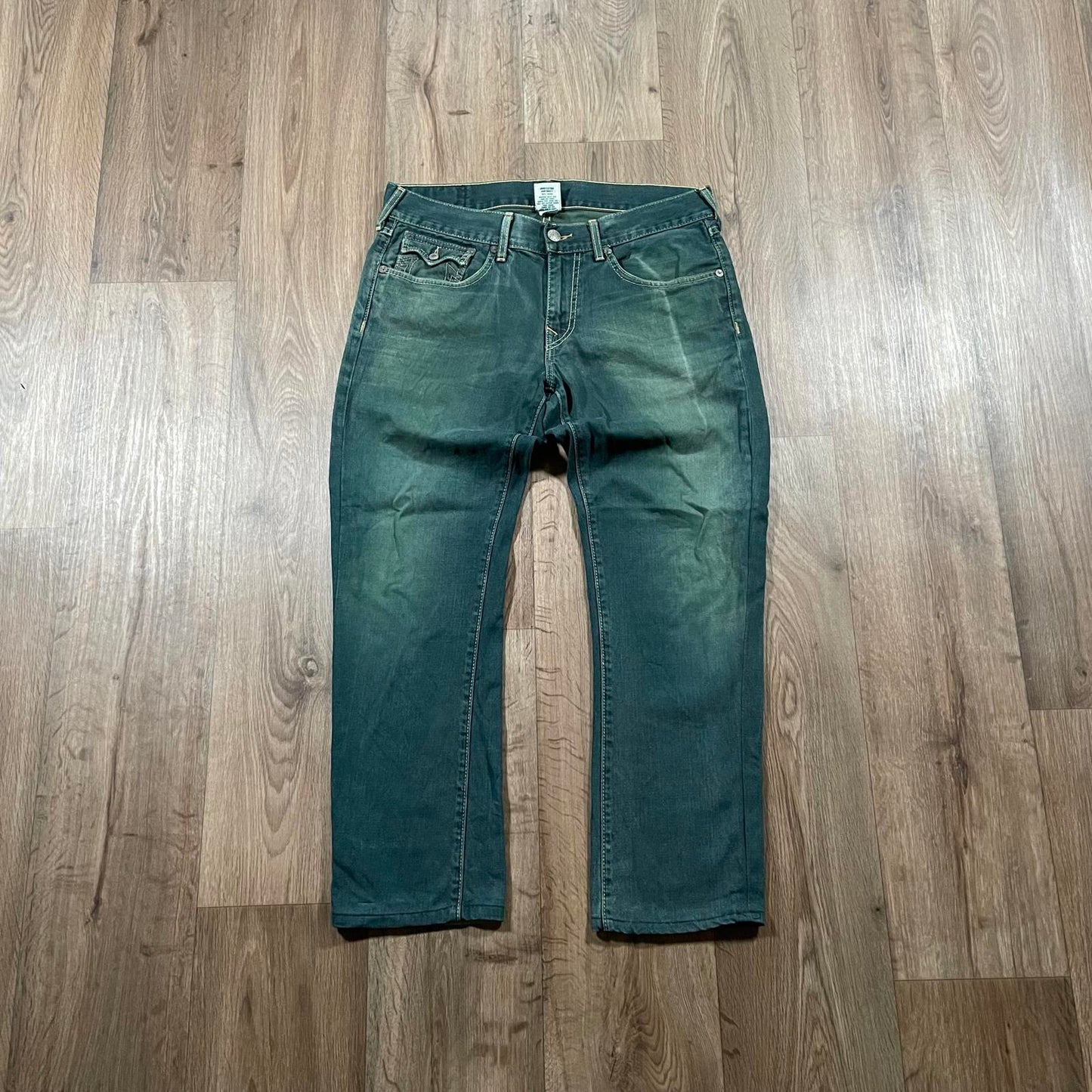 True Religion Green Billy Jeans
