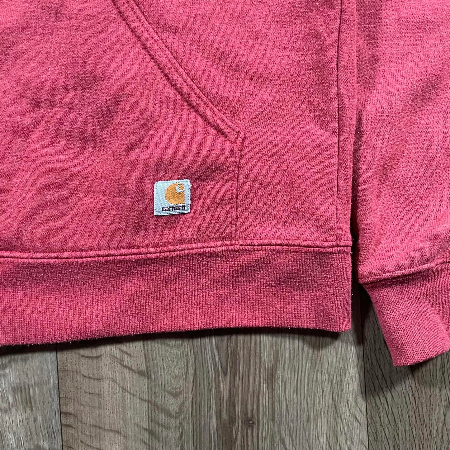 Carhartt Red Zip Embroidered Hoodie