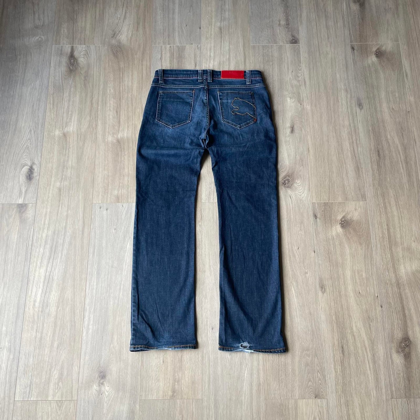 Vintage Puma Embroidered Dark Wash Jeans