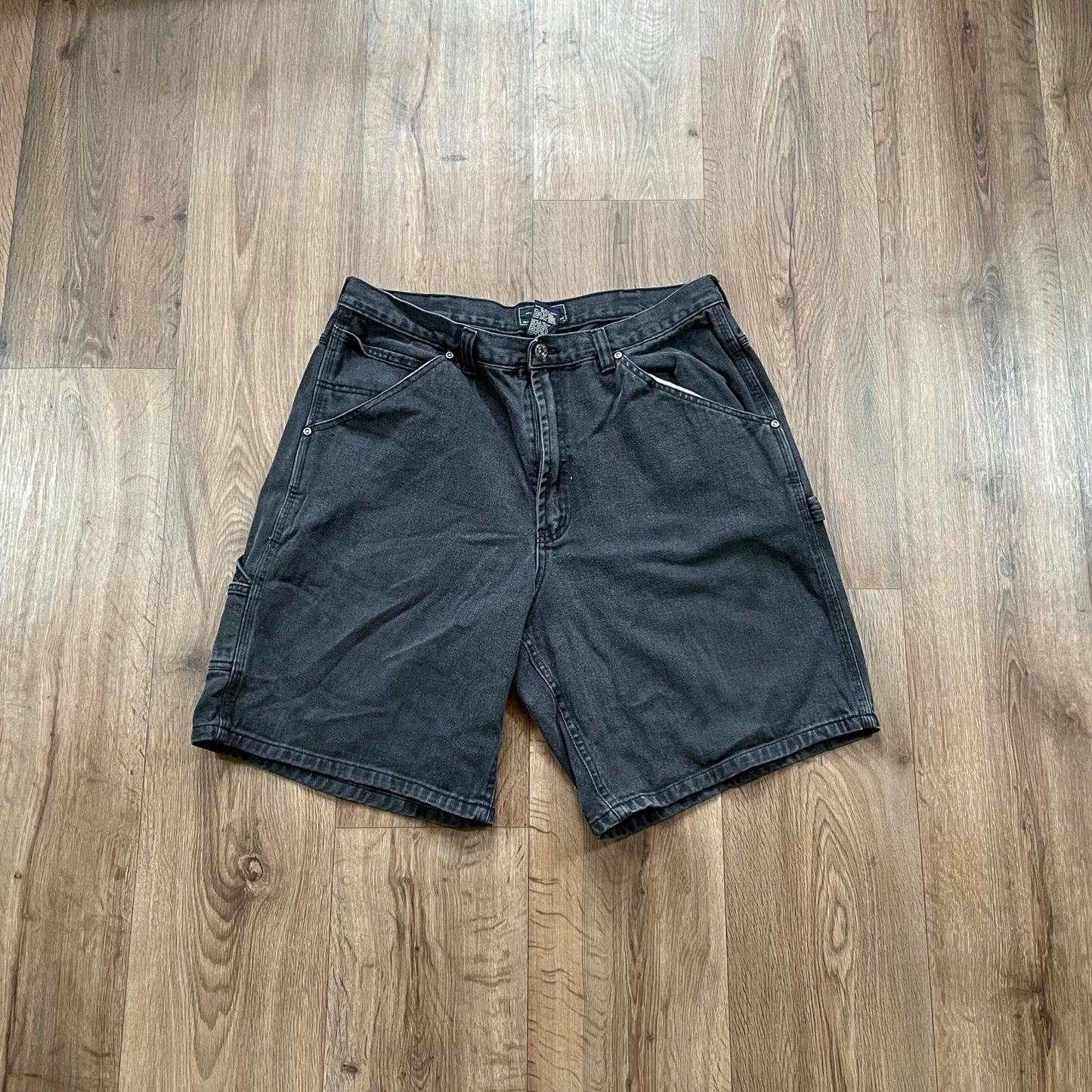 Route 66 Carpenter Denim Shorts Black