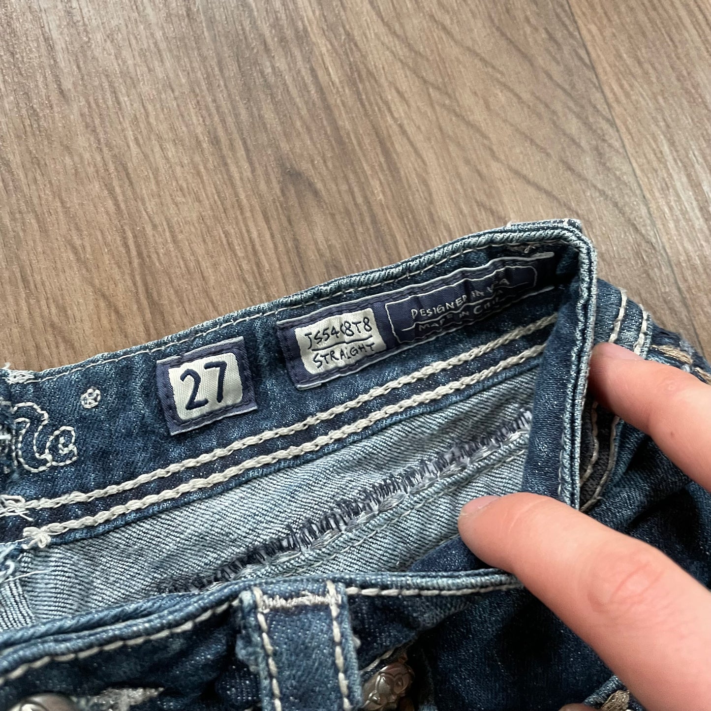 Miss Me Blue Straight Jean