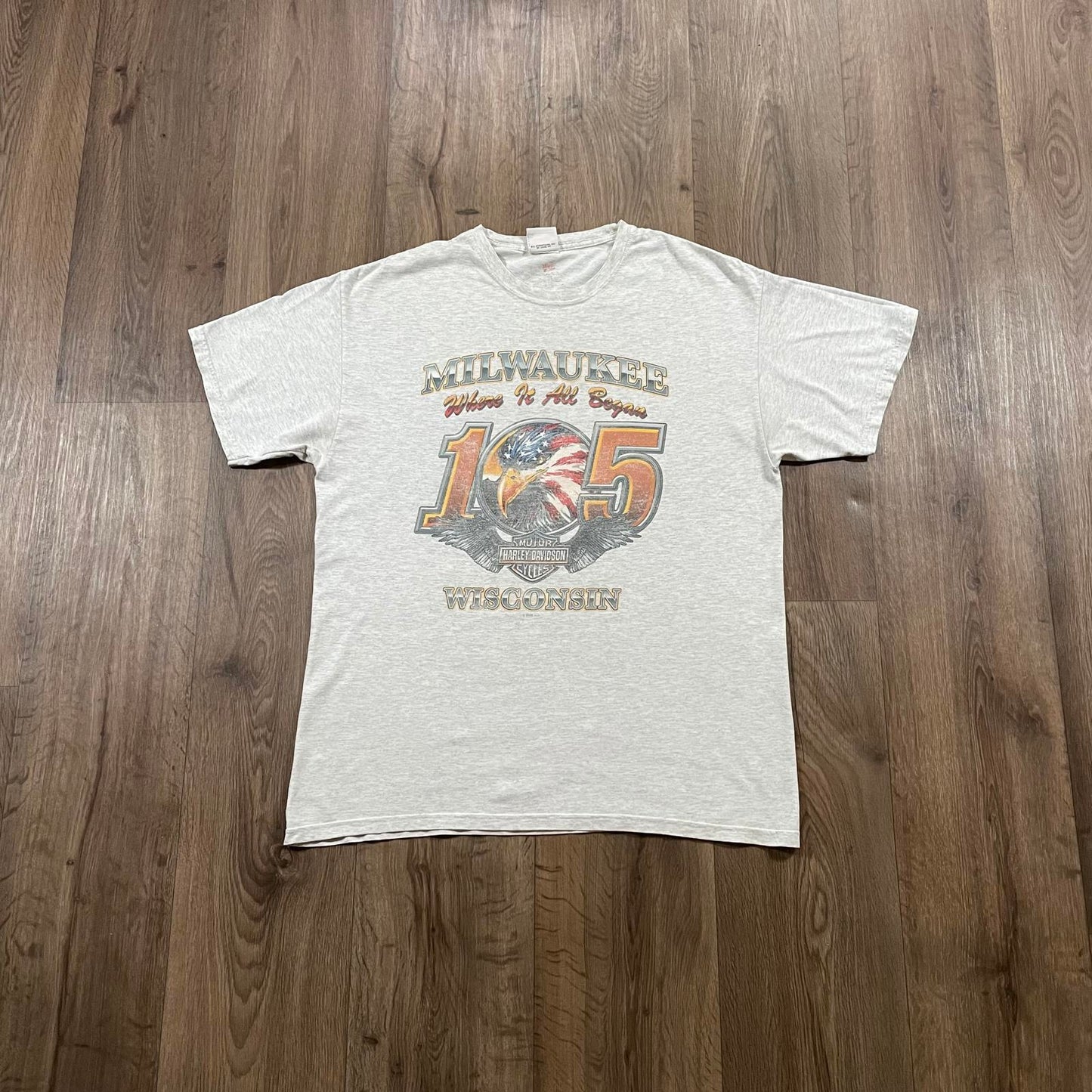Vintage Harley Davidson 2008 "Where it All Began" T-Shirt Grey