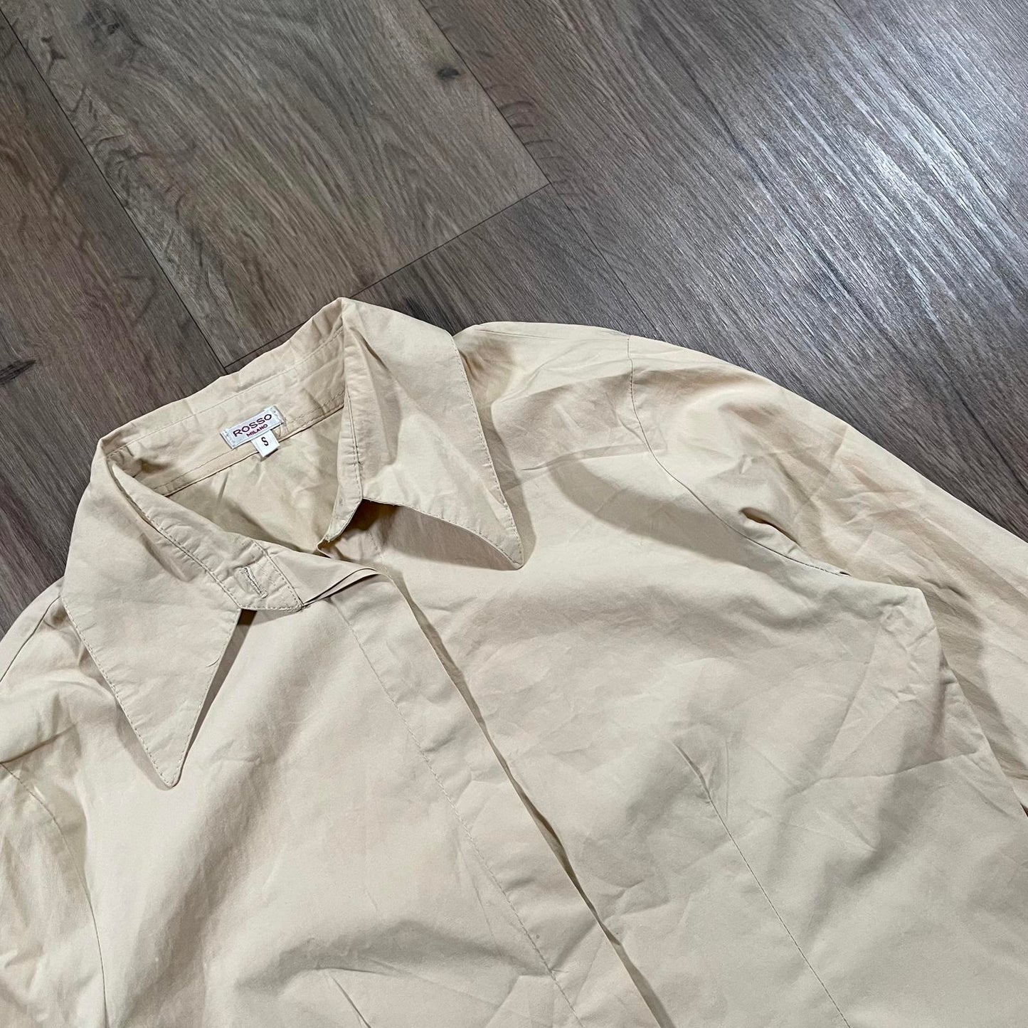 Rosso Tan Fitted Long Sleeve Collared Shirt