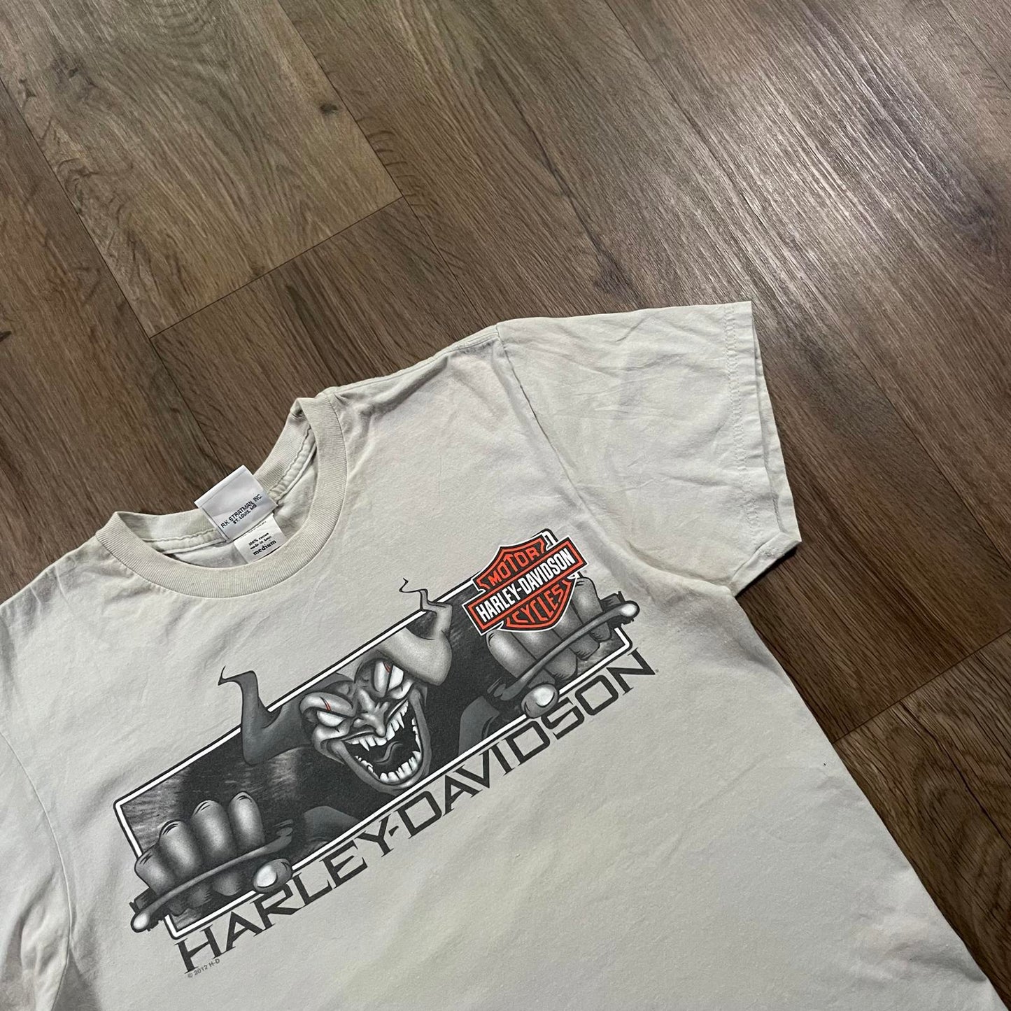 Vintage 2012 Harley Davidson Clown Print T-Shirt Florida