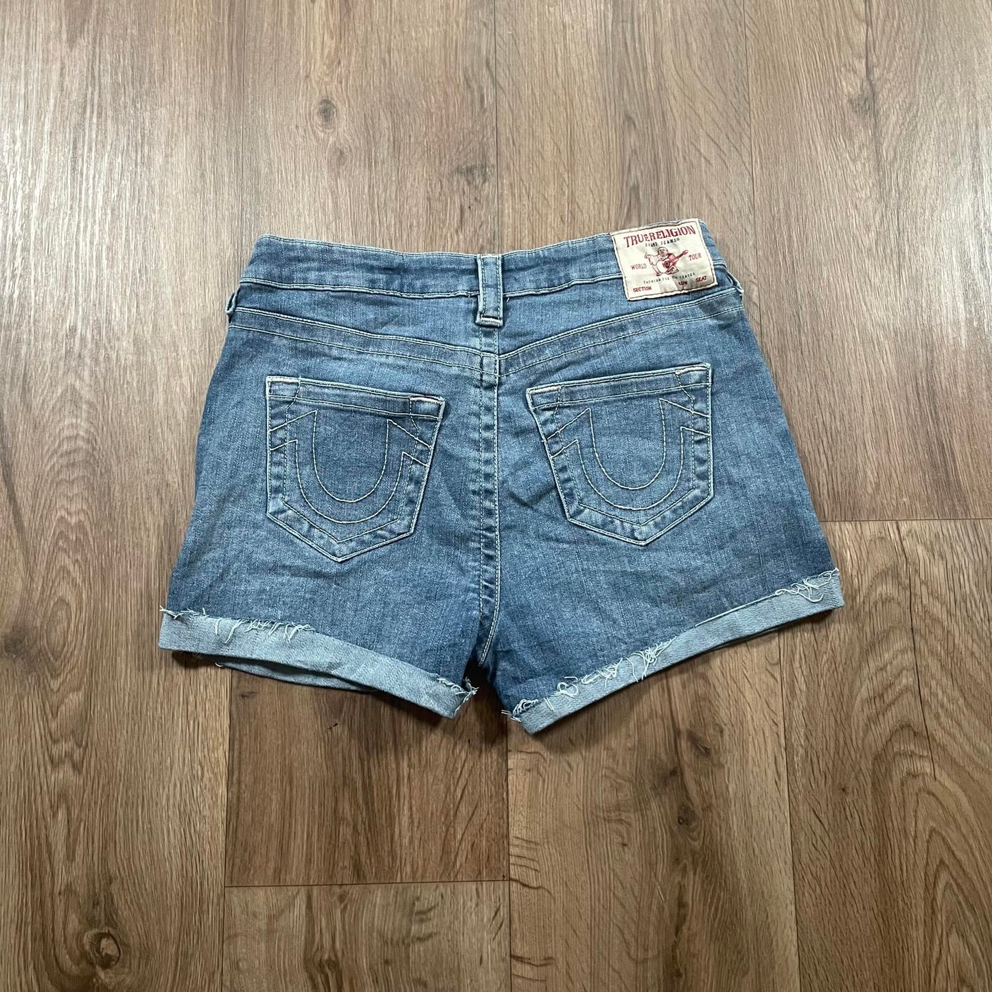 True Religion Y2K Low Waisted Denim Shorts