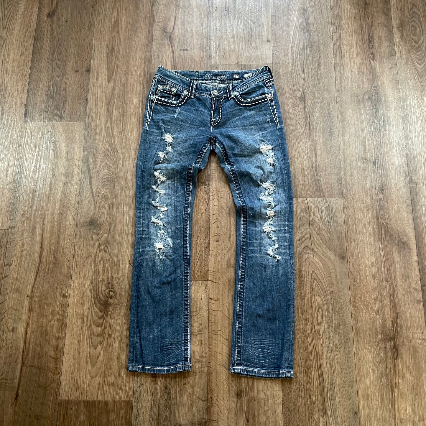 Miss Me Ripped Detail Straight Jean