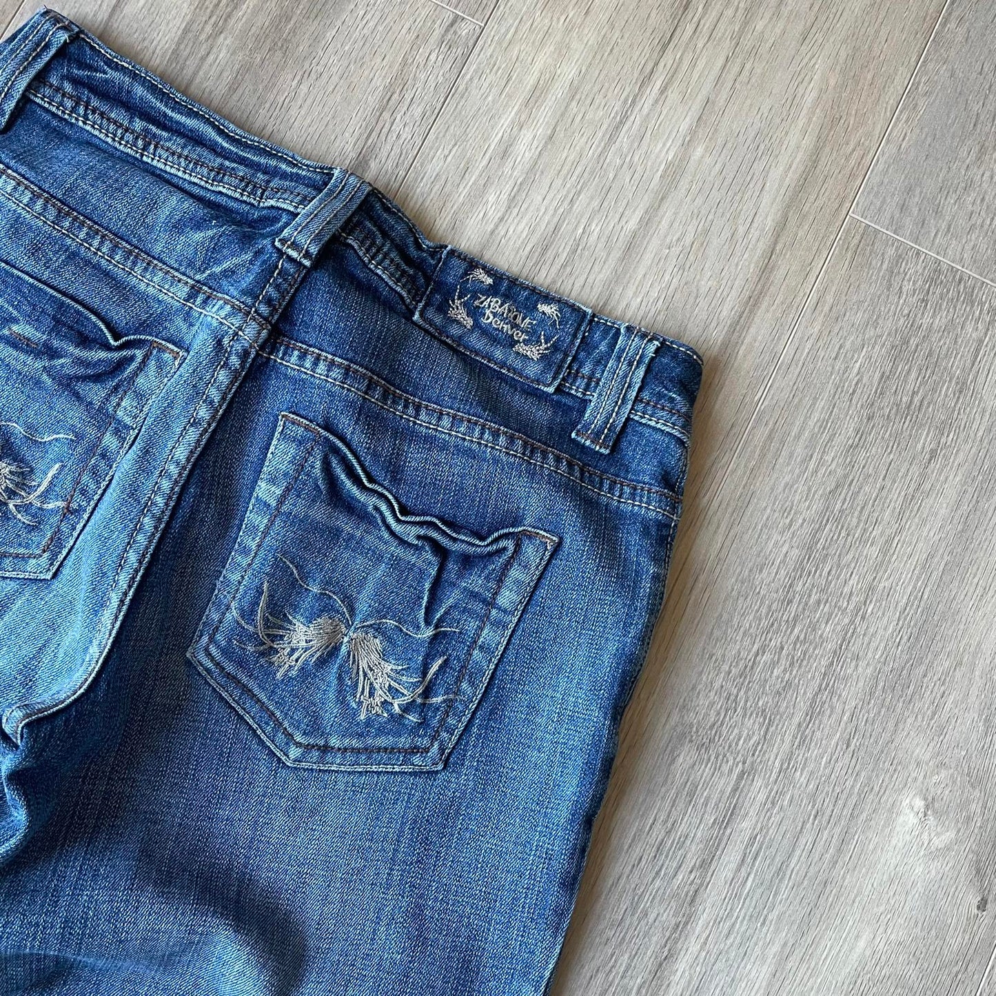 Zabione Denver Embroidered Y2K Style Straight Jeans W27 L30