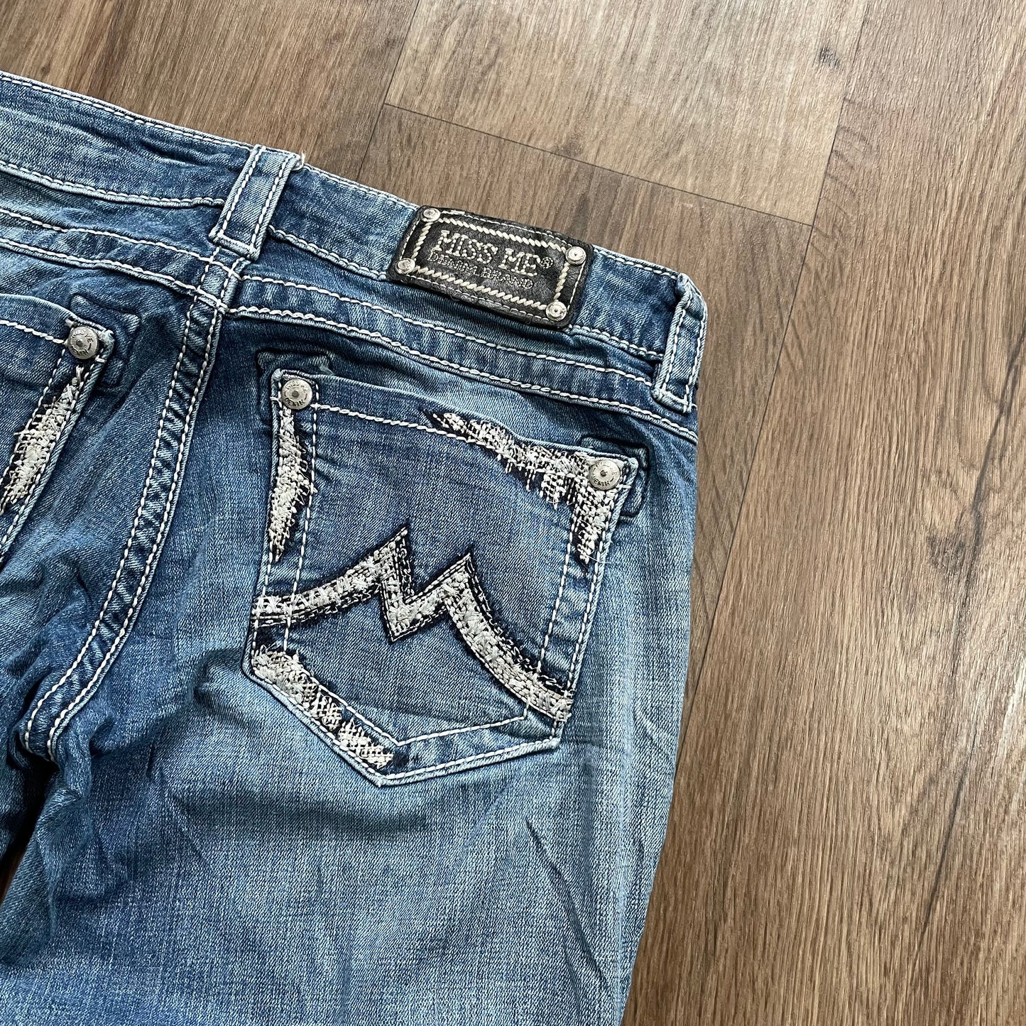 Miss Me Embroidered Detail Boot Cut Jeans