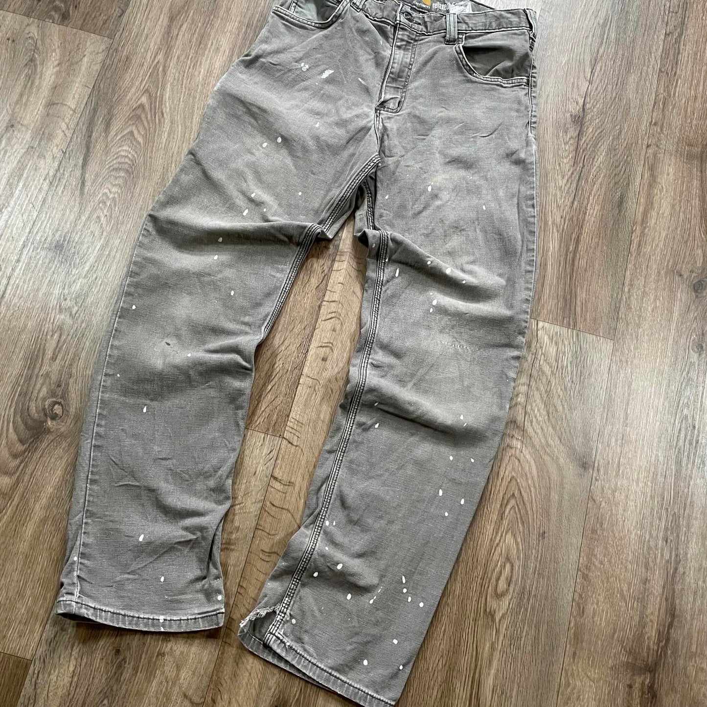 Carhartt Grey Painted Carpenter Trousers