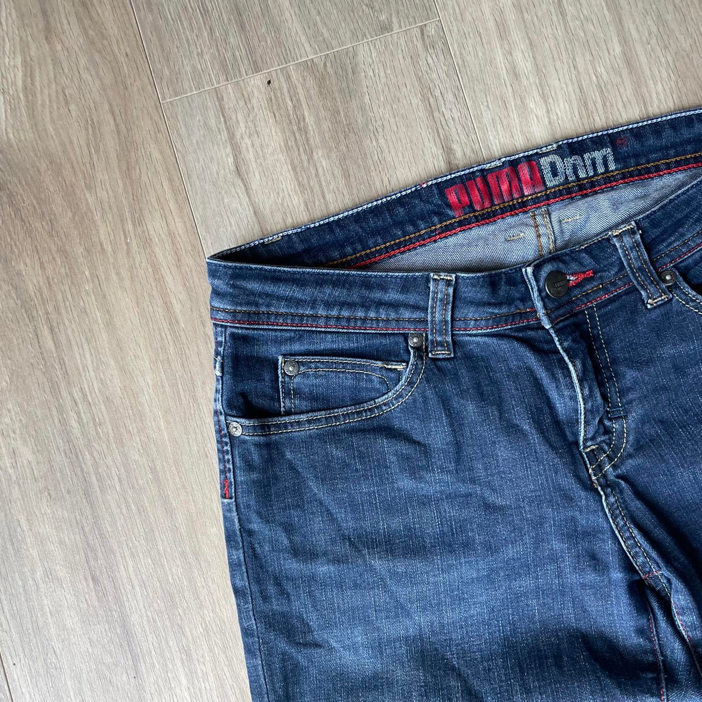 Vintage Puma Embroidered Dark Wash Jeans