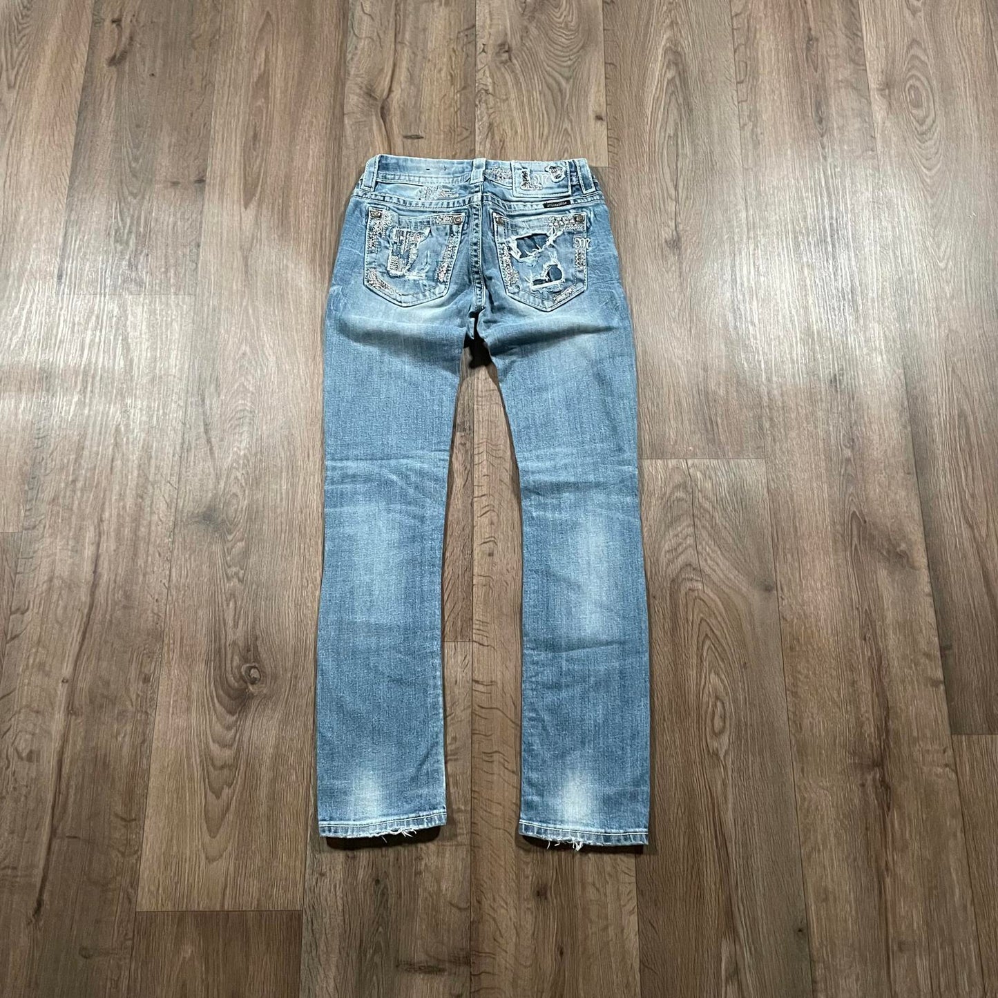 Miss Me Distressed Gem Straight Jeans