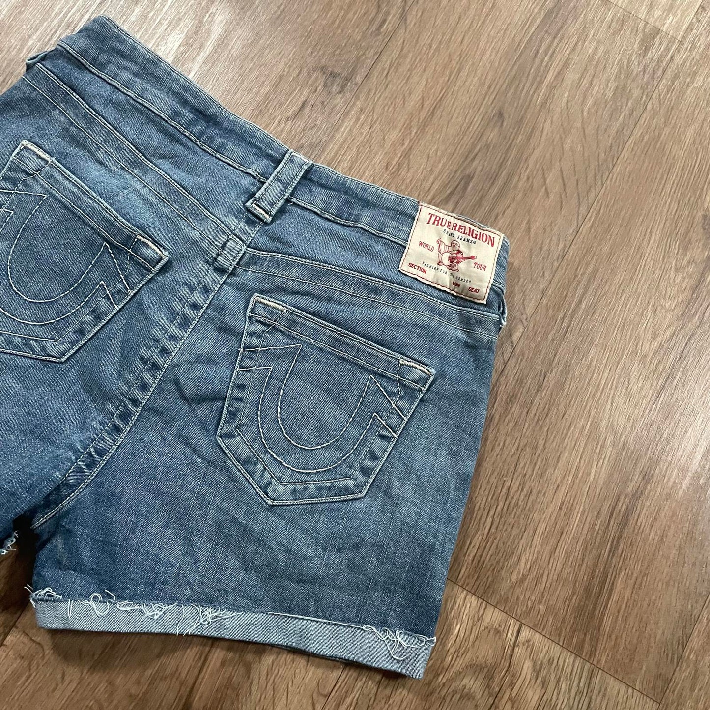 True Religion Y2K Low Waisted Denim Shorts