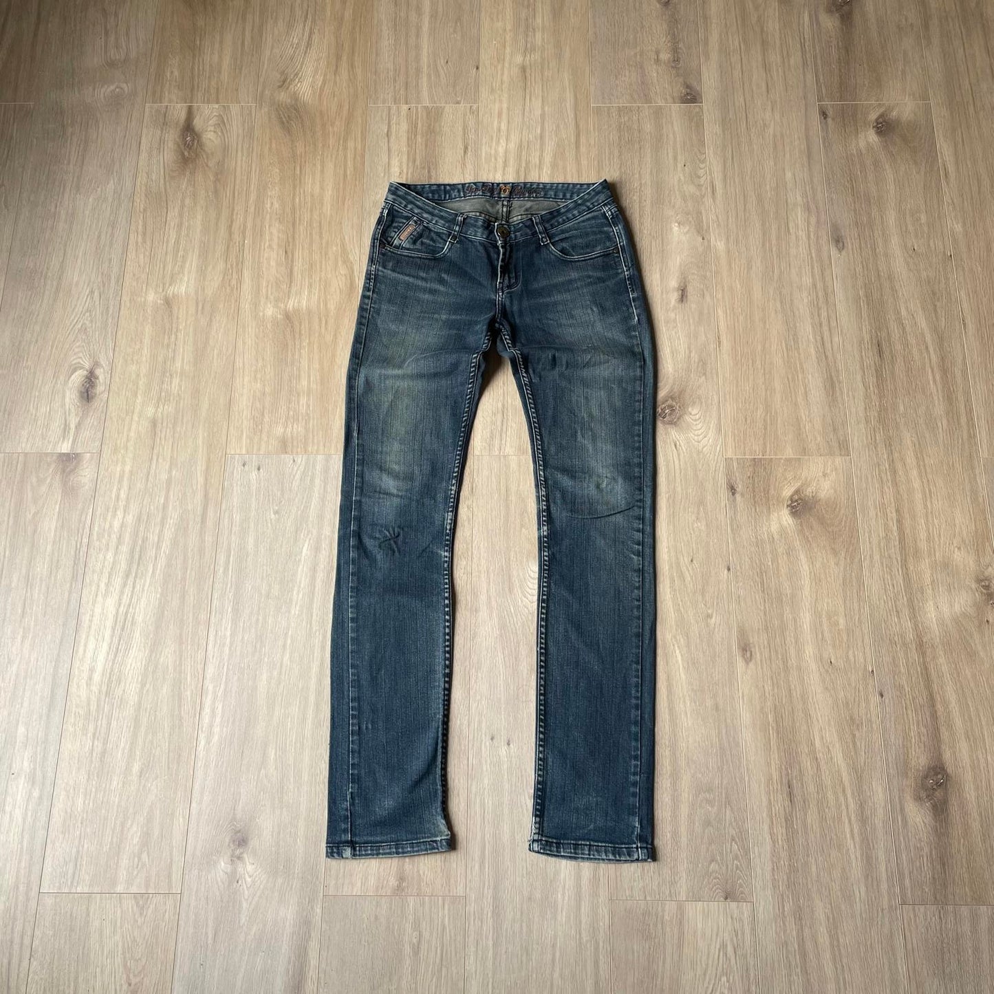 Spin Dry Grey Embroidered Y2K Jeans W29 L33