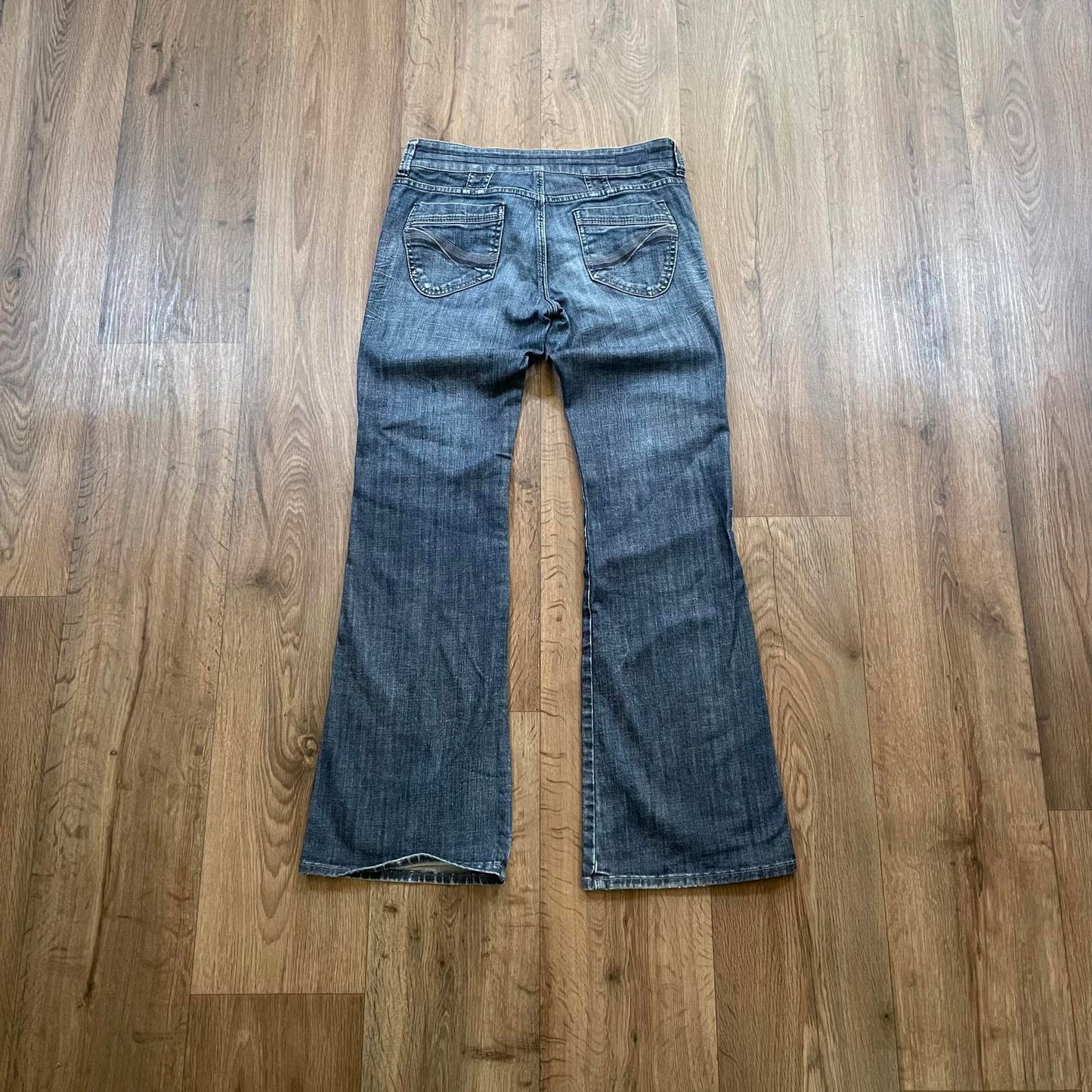 See Thru Soul Embroidered Dark Wash Boot Cut Jeans