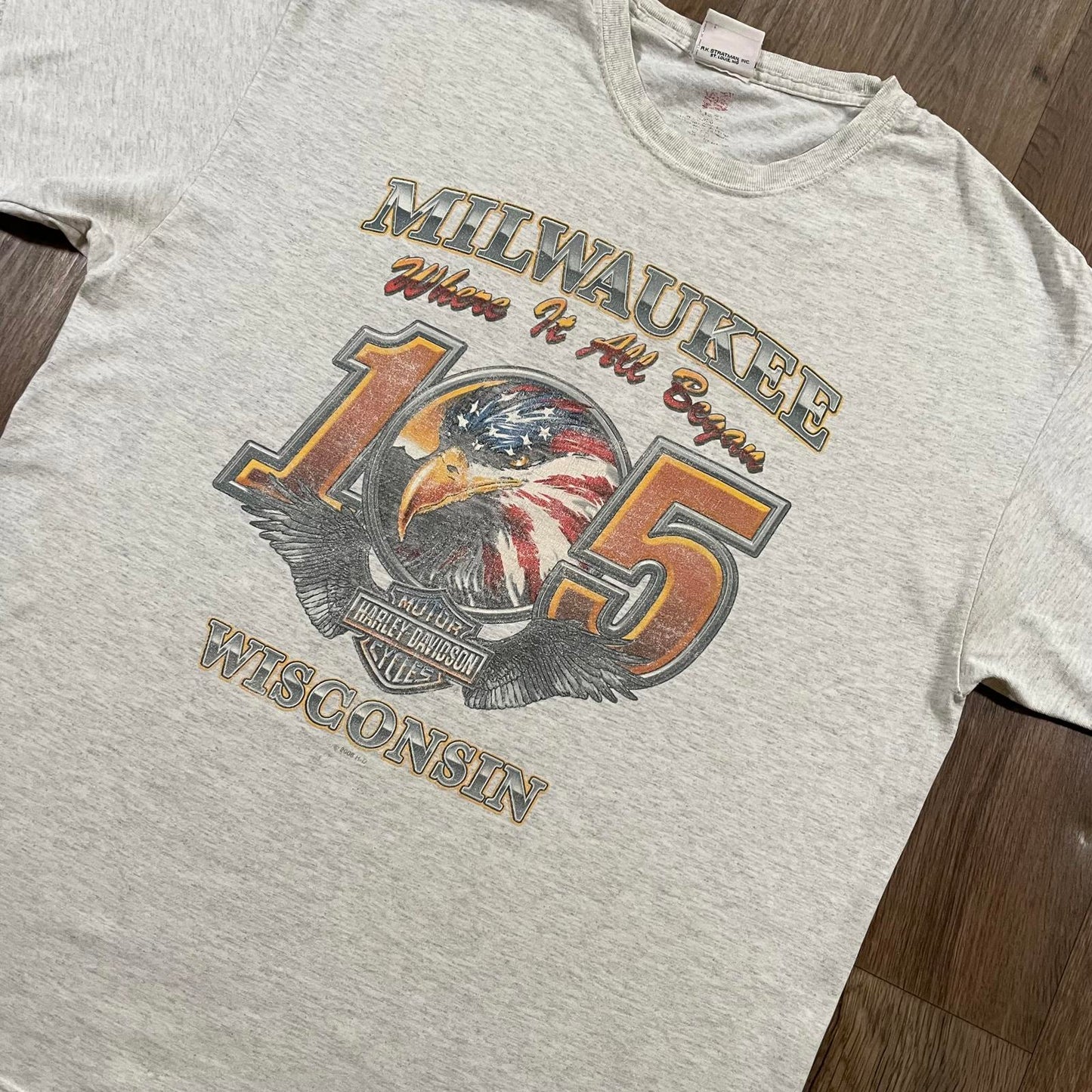 Vintage Harley Davidson 2008 "Where it All Began" T-Shirt Grey
