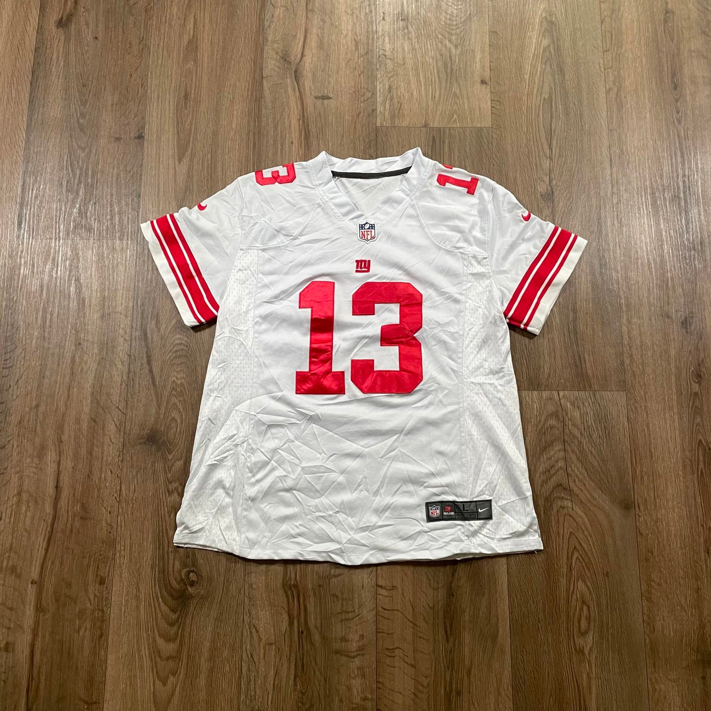 NFL White and Red NY Beckham Jr Jersey
