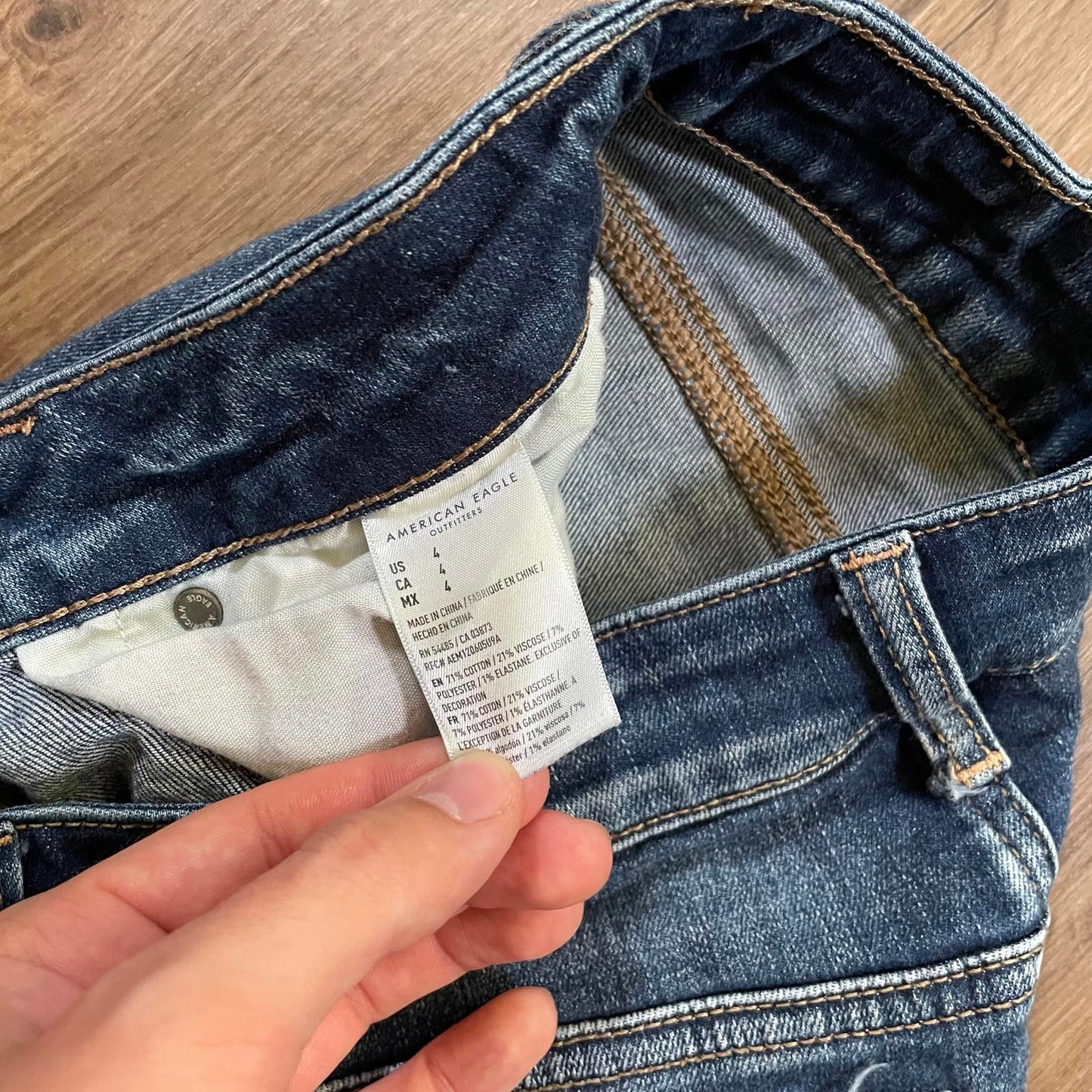 American Eagle Distressed Mini Shorts Dark Wash