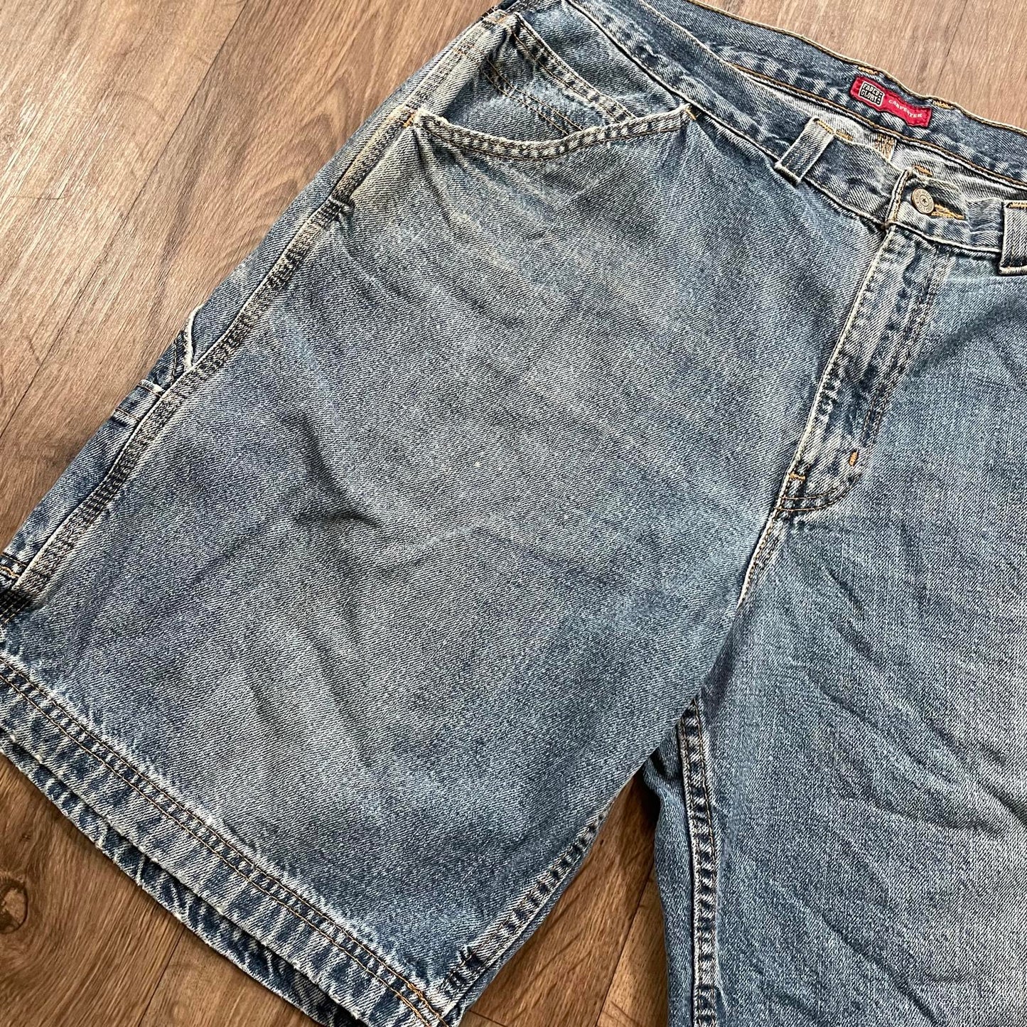 Carpenter Jorts Faded Glory Light Blue Denim