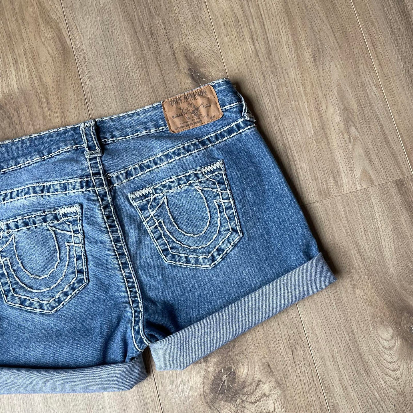 True Religion Embroidered Mini Shorts