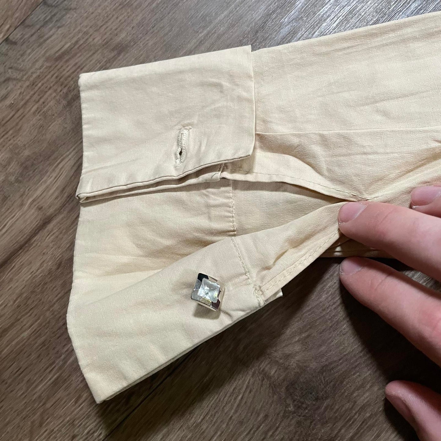Rosso Tan Fitted Long Sleeve Collared Shirt