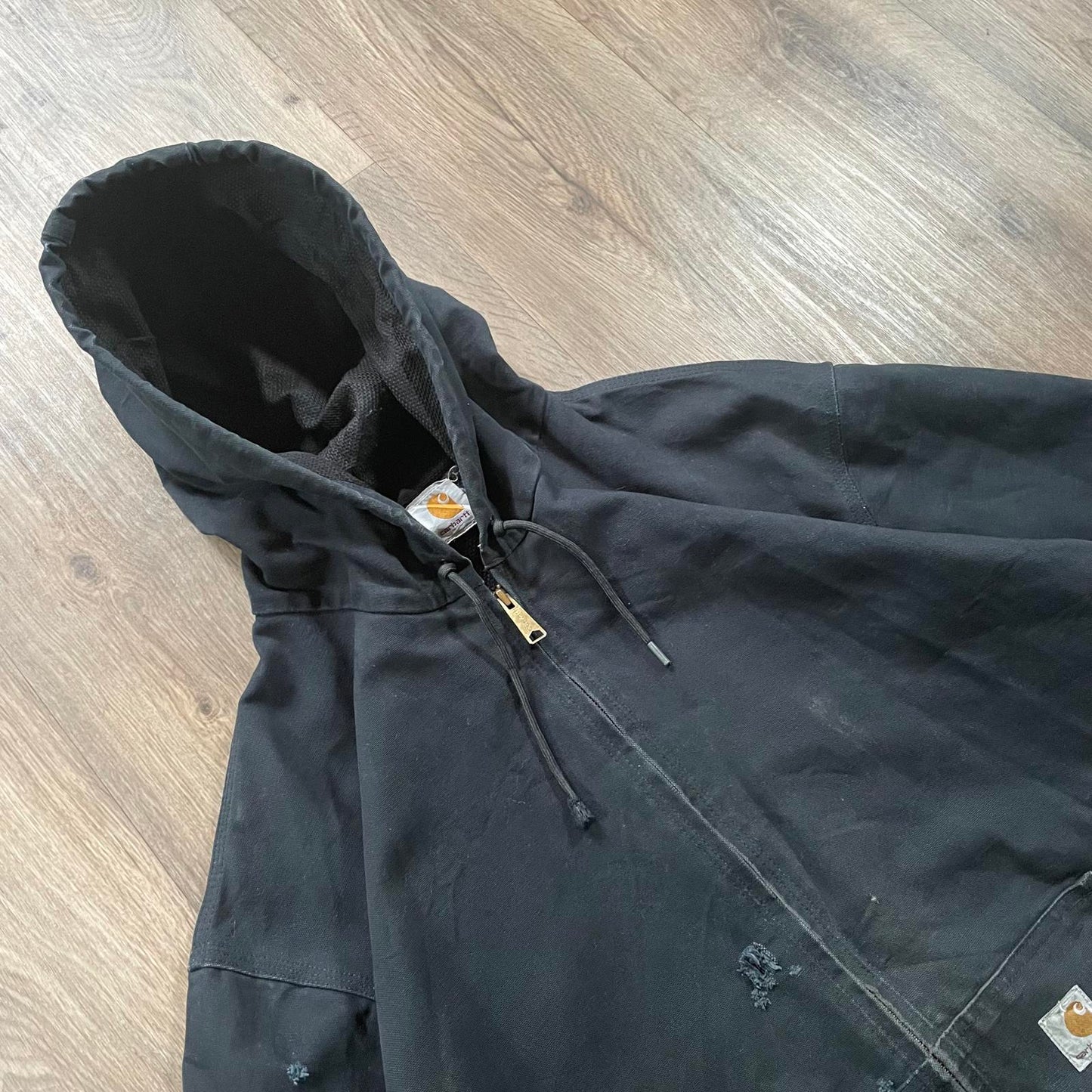 Carhartt Black Active Jacket Distressed Mesh Lined